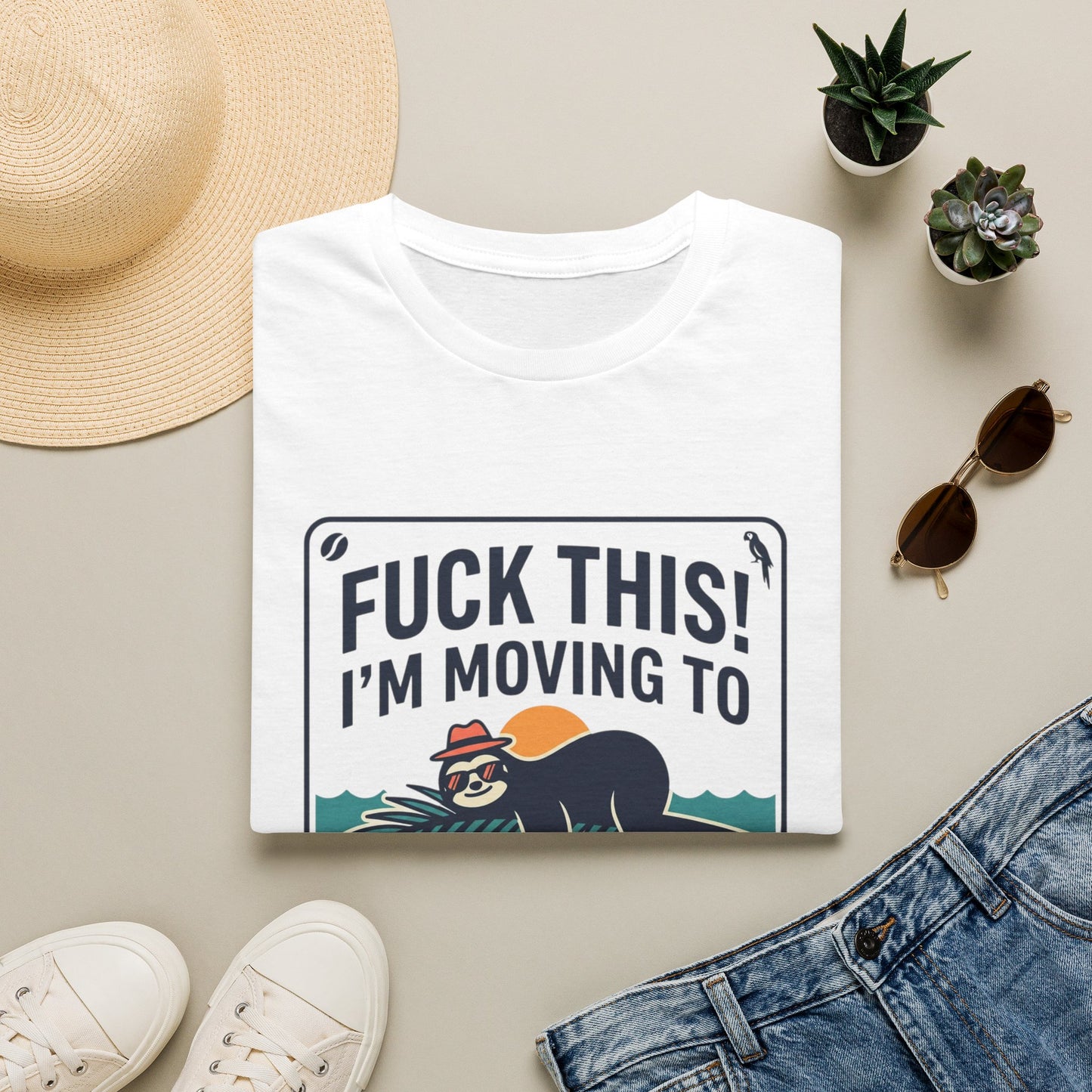 I'm Moving to Costa Rica T-Shirt — Funny Sloth 'Fuck This!' Vacation Tee