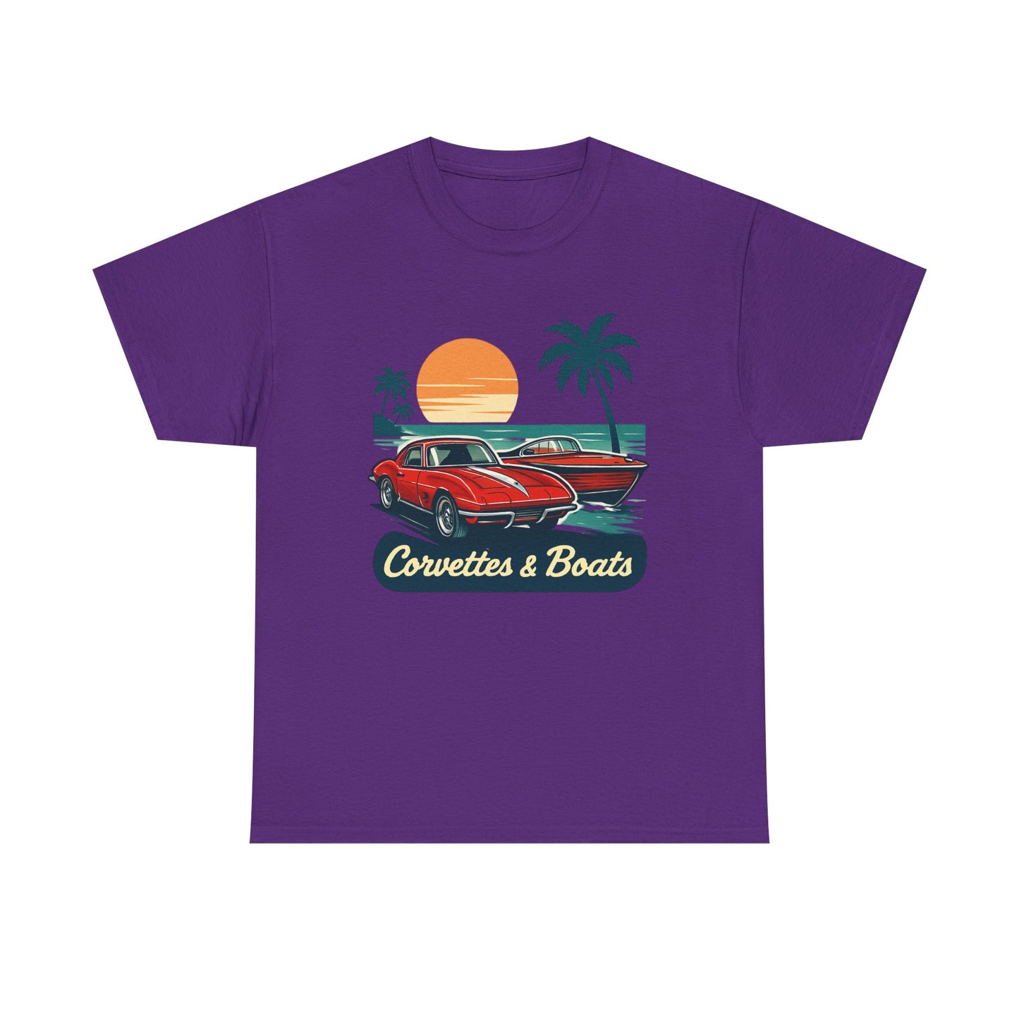 Corvettes & Boats Retro Sunset T‑Shirt