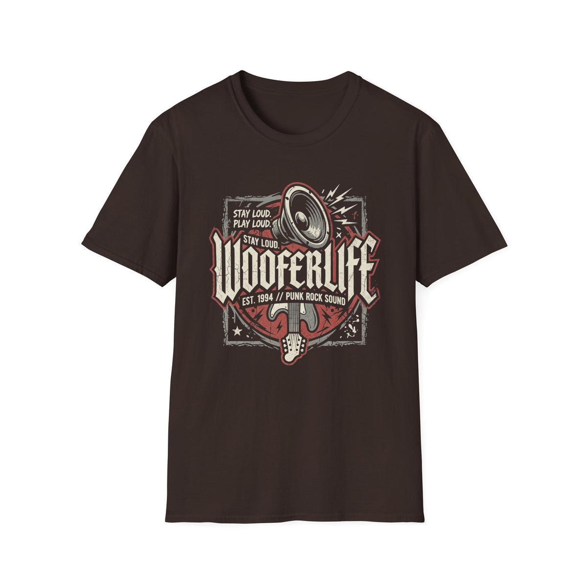Woofer Life Rock T-Shirt — Vintage Punk Band Speaker Design