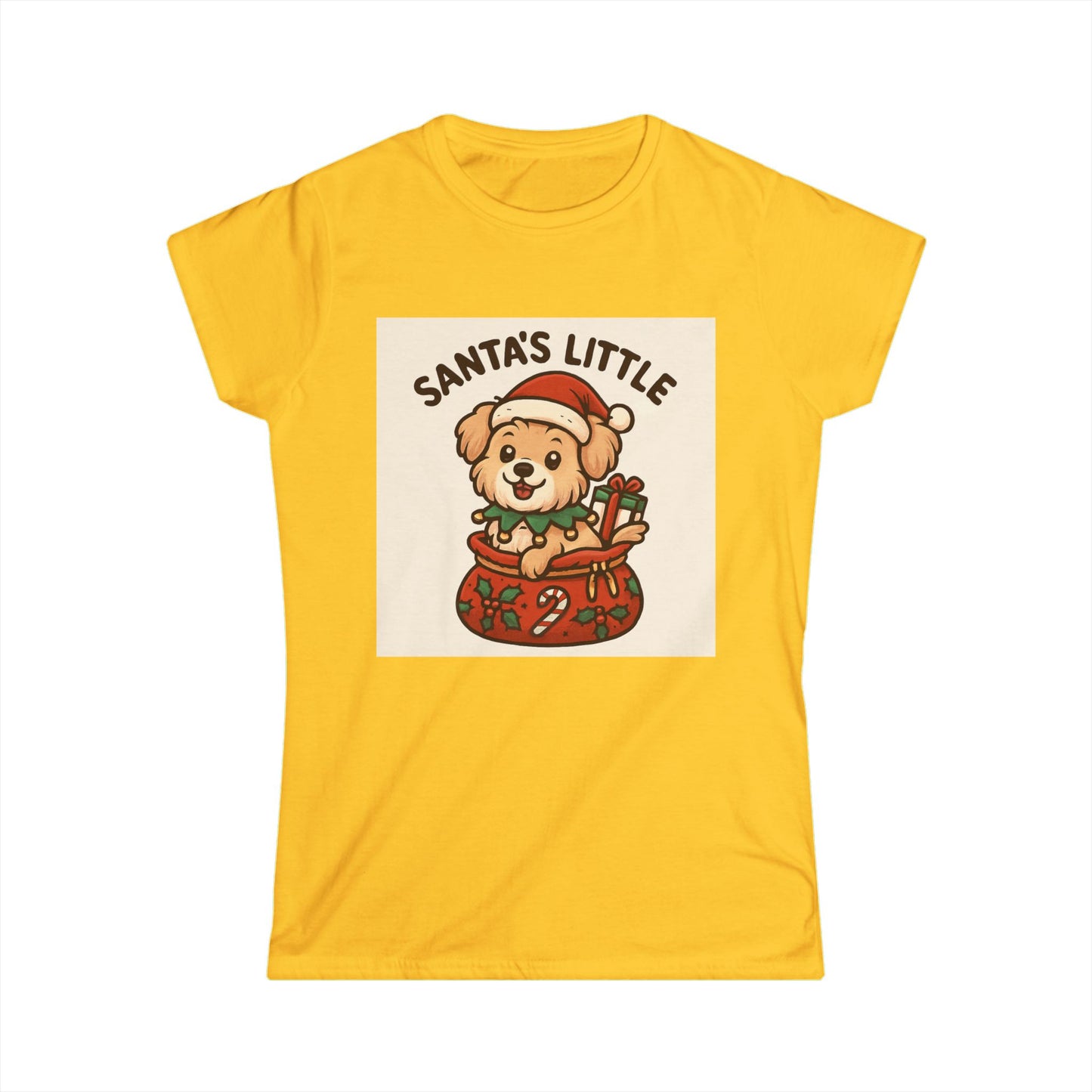Santa's Little Puppy Tee — Cute Christmas Dog Holiday T‑Shirt for Women