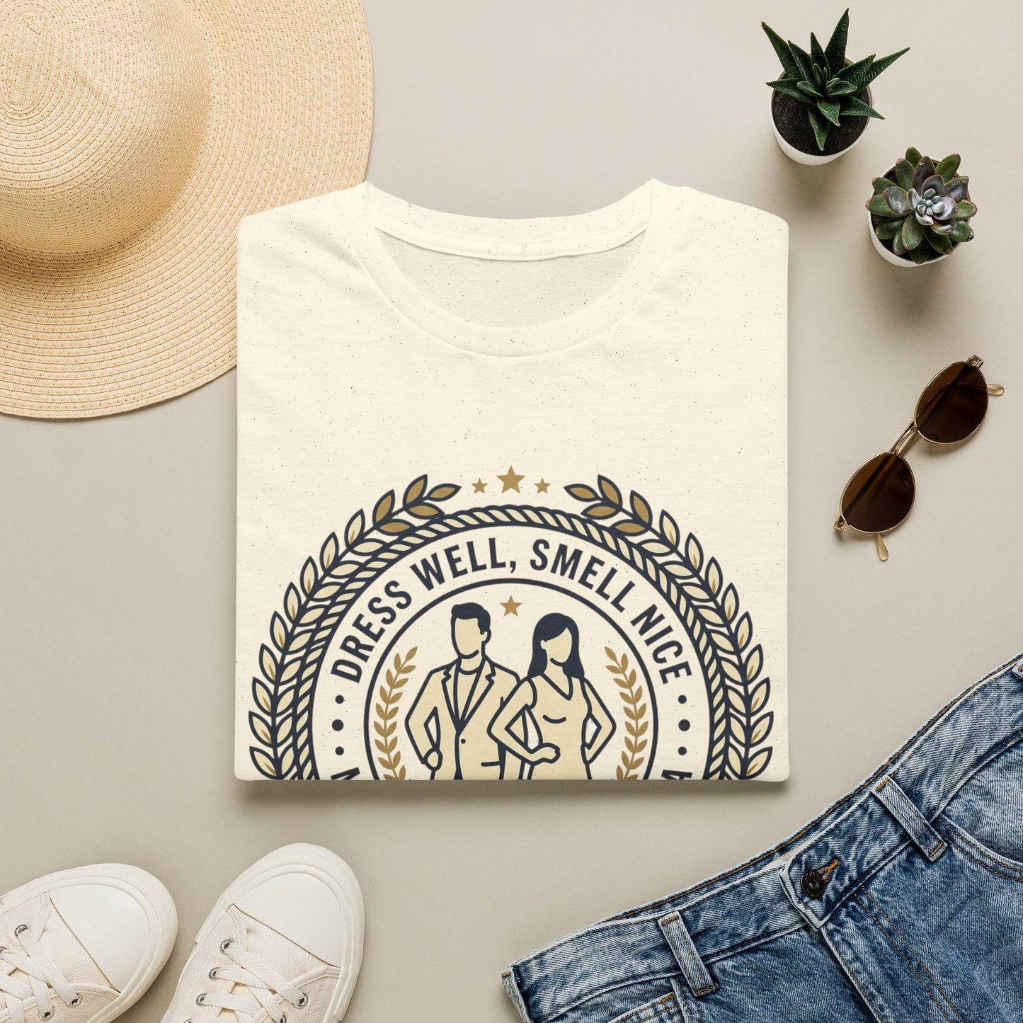 "Dress Well, Smell Nice" Vintage Couple Graphic Tee