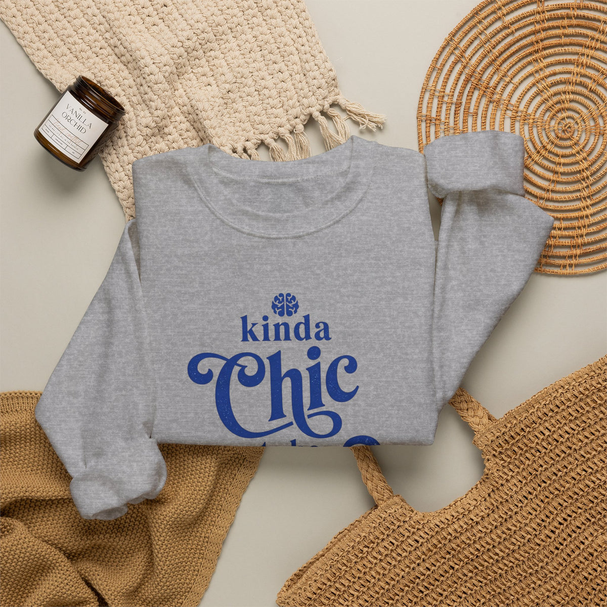 Kinda Chic to Be Creative Sweatshirt | Typographic Script Crewneck