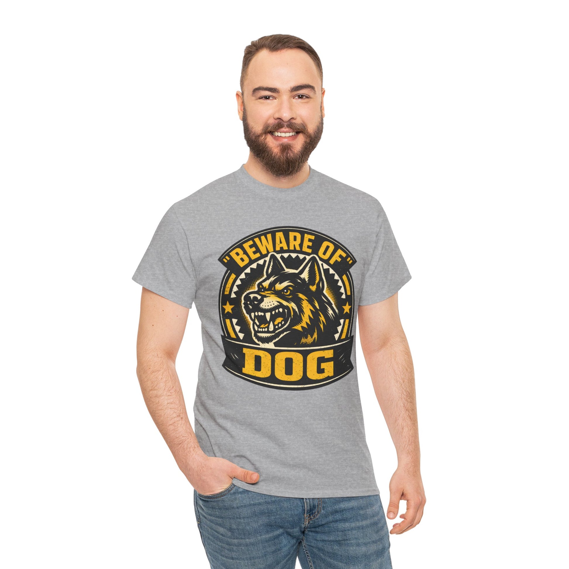 Beware of Dog T-Shirt — Retro Aggressive Dog Warning Graphic Tee Printify