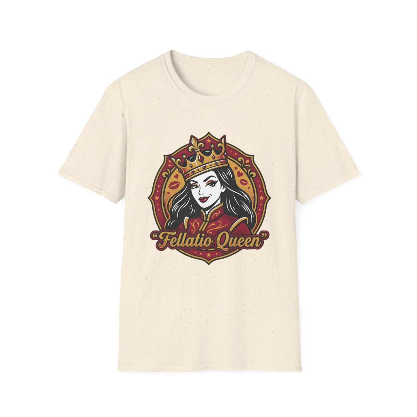 "Fellatio Queen" Retro Pinup Crown Graphic Tee Printify
