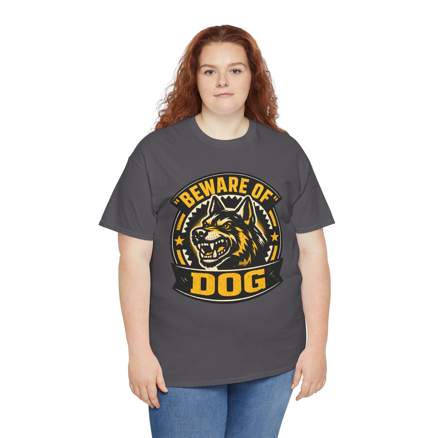 Beware of Dog T-Shirt — Retro Aggressive Dog Warning Graphic Tee Printify