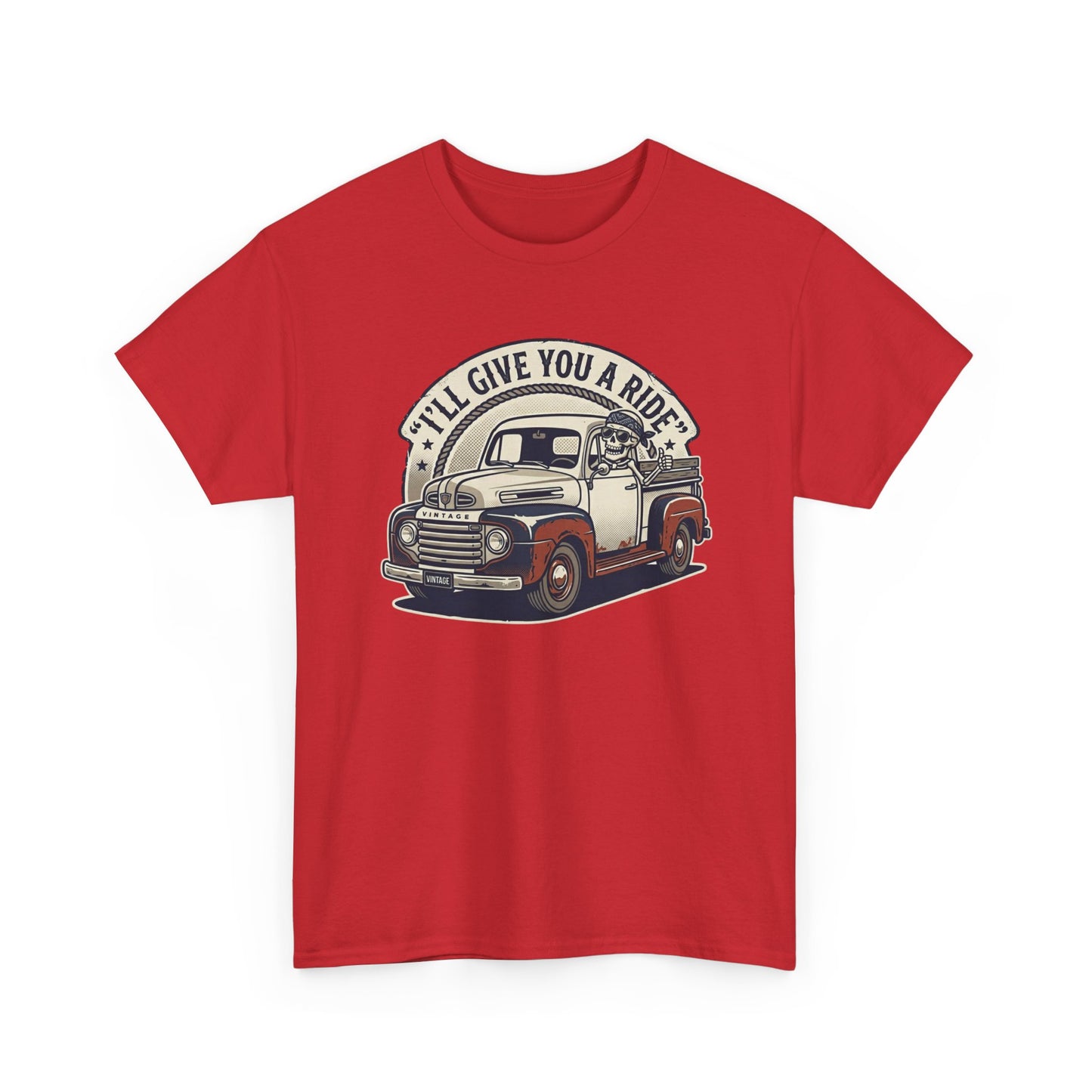 Vintage Pickup Truck T-Shirt — “I’ll Give You a Ride” Classic Retro Tee Printify