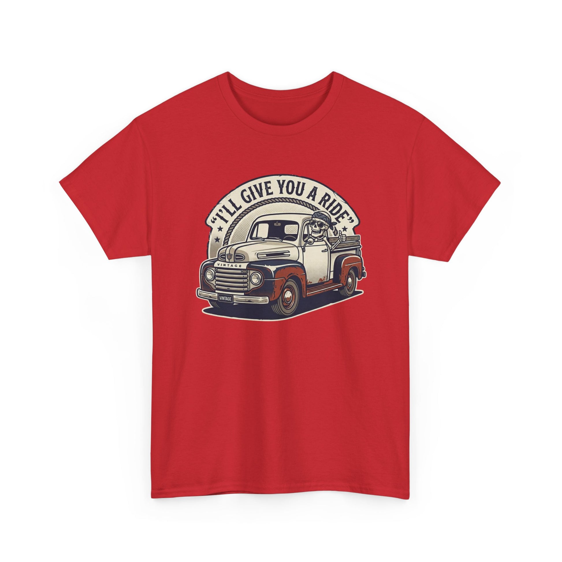Vintage Pickup Truck T-Shirt — “I’ll Give You a Ride” Classic Retro Tee Printify