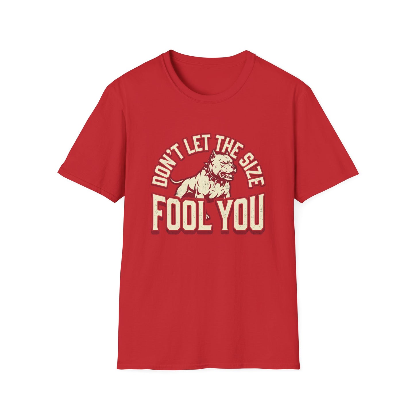 "Don’t Let The Size Fool You" Vintage Dog Tee-Pitbull Graphic T-Shirt