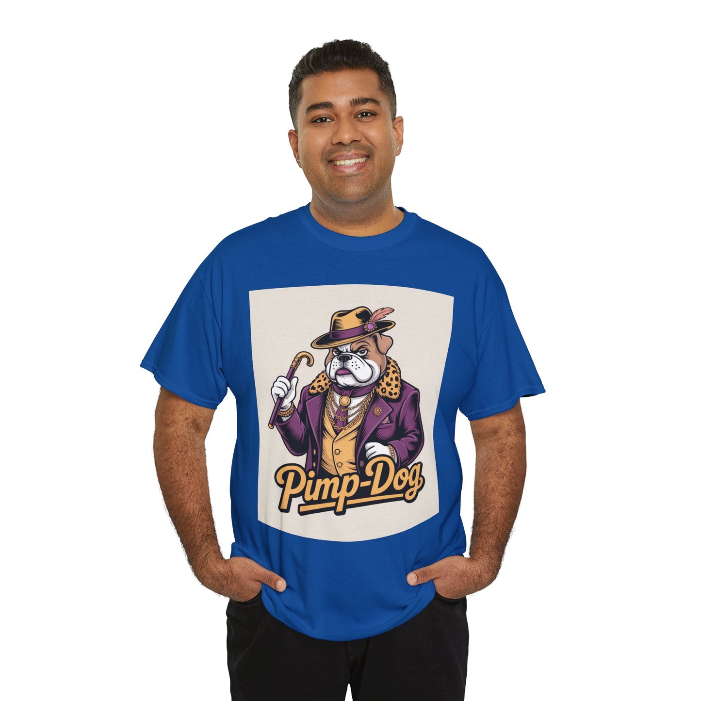 Pimp-Dog Graphic Tee — Retro Bulldog Character Shirt Printify