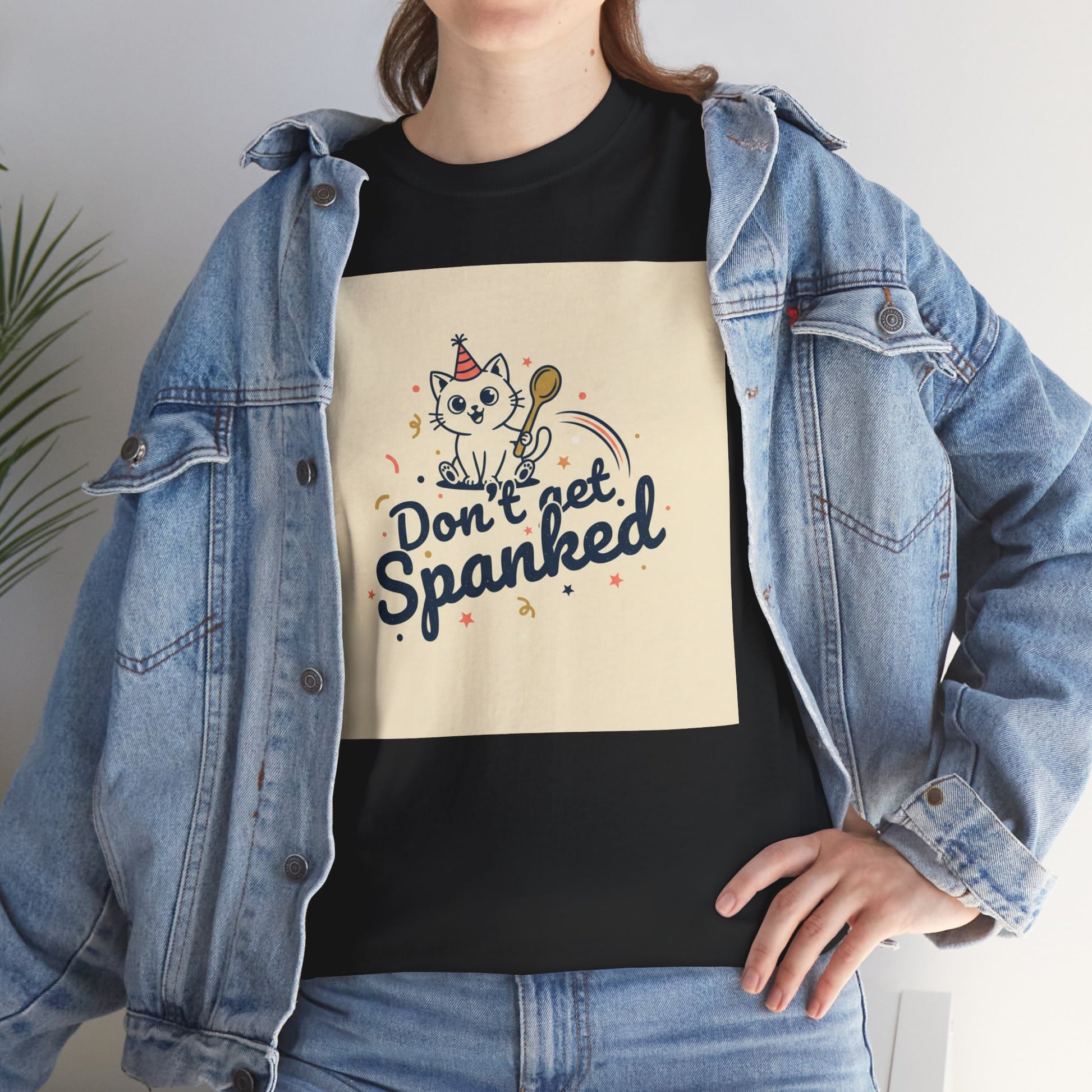 Don’t Get Spanked Cat Tee — Cute Retro Kitten Graphic T-Shirt Printify