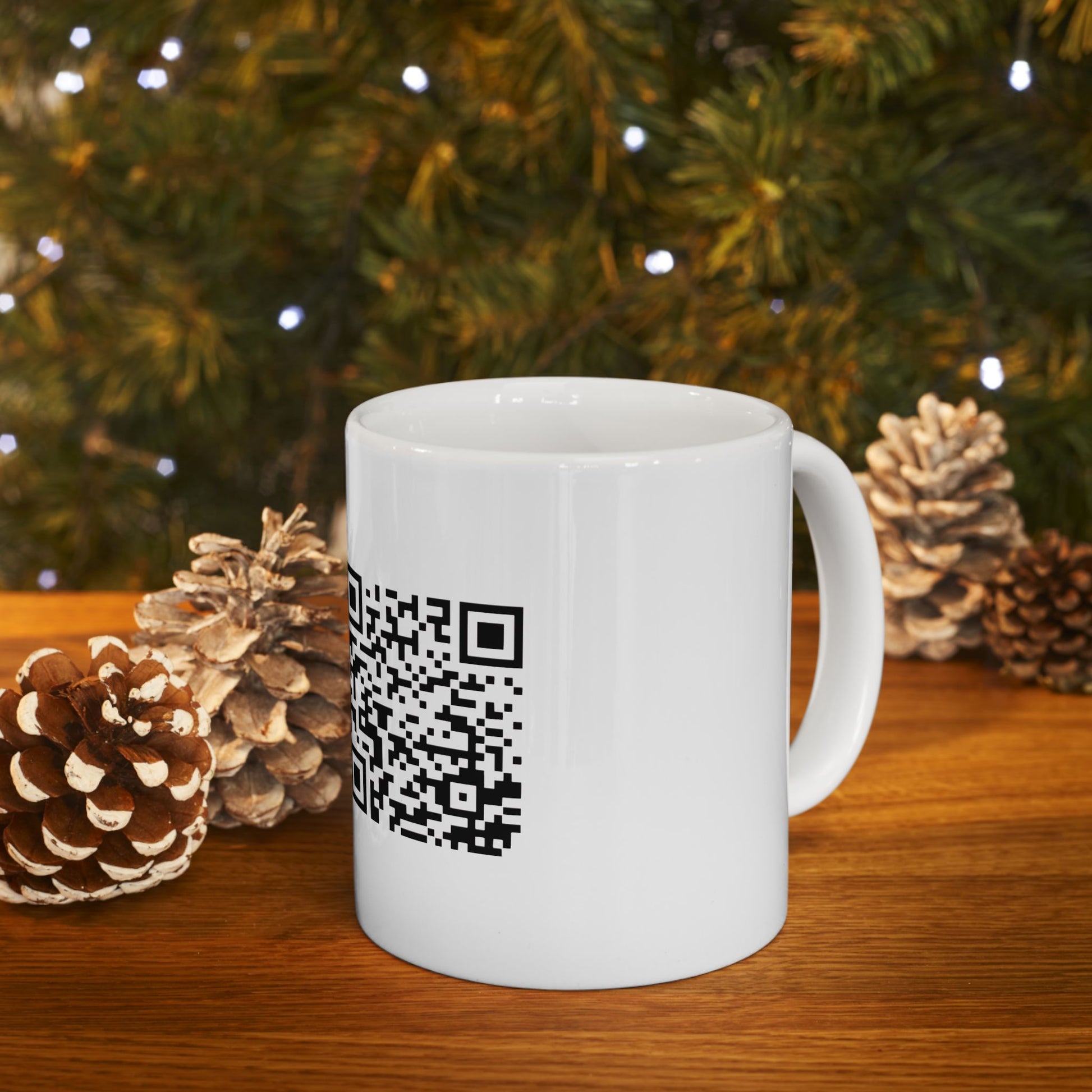 Ceramic Mug — Branded QR Code Business Contact Mug (11oz/15oz) Printify