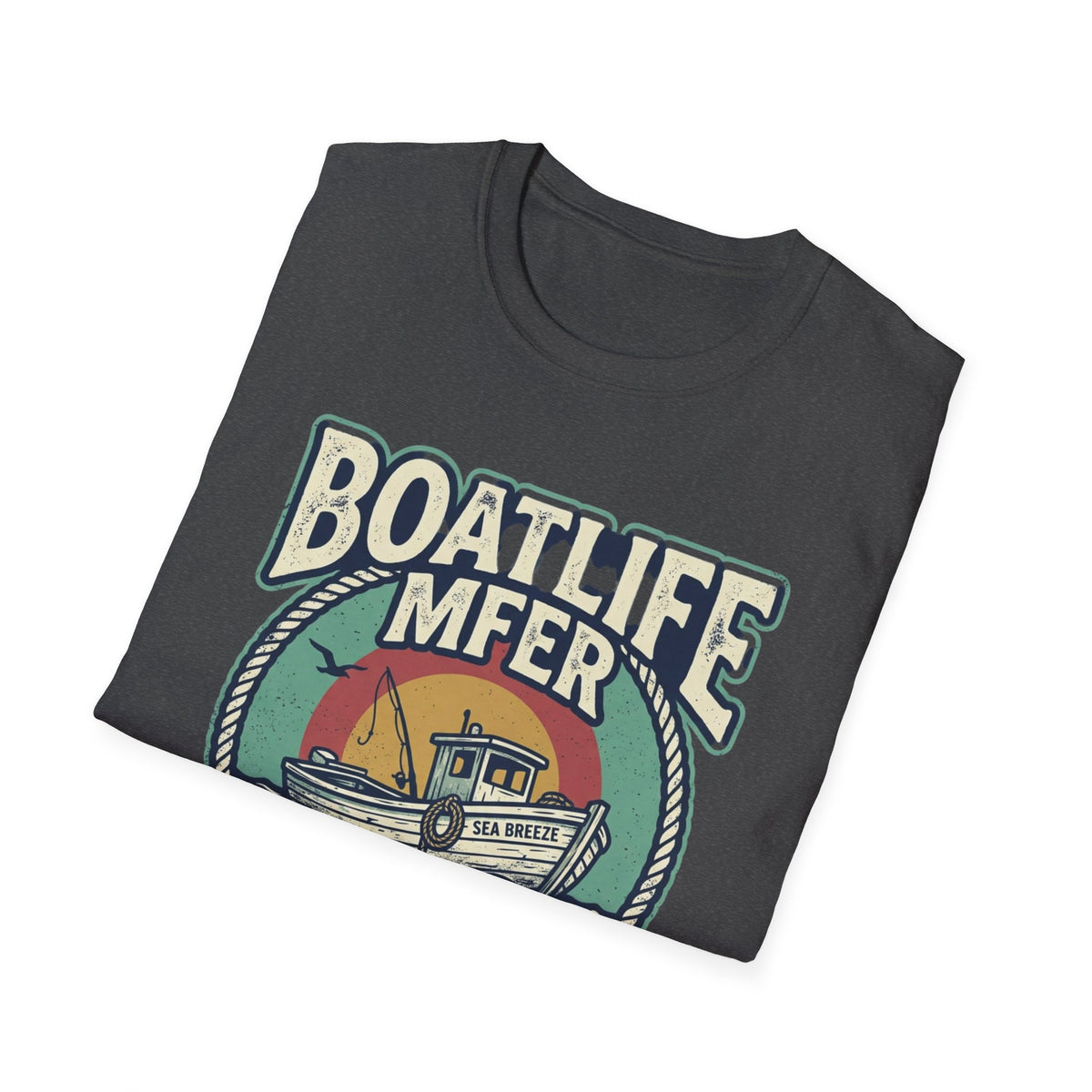 Boat Life T-Shirt – Vintage Fishing Boat Graphic 'Boat Life MFER' Tee