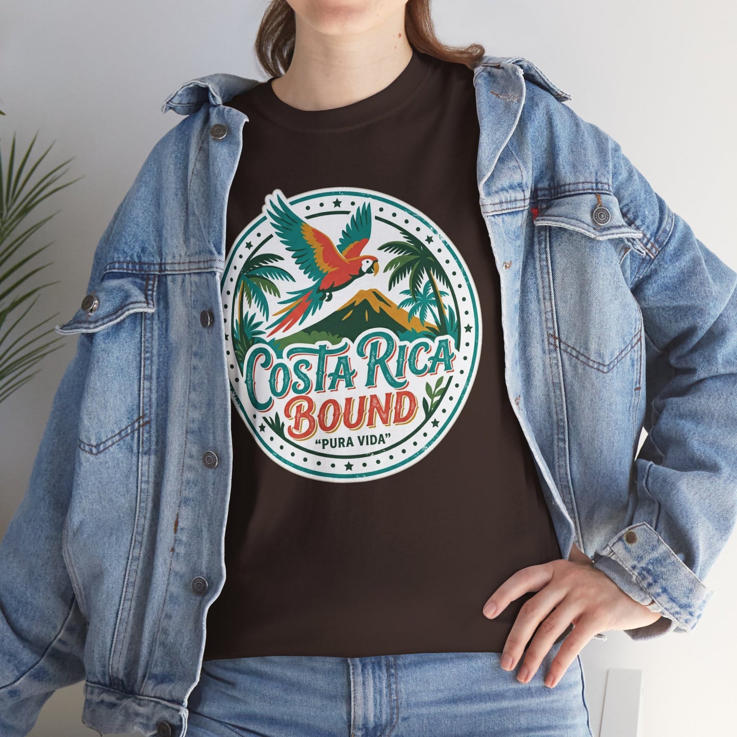 Costa Rica Bound T-Shirt — Tropical Parrot Travel Tee Printify