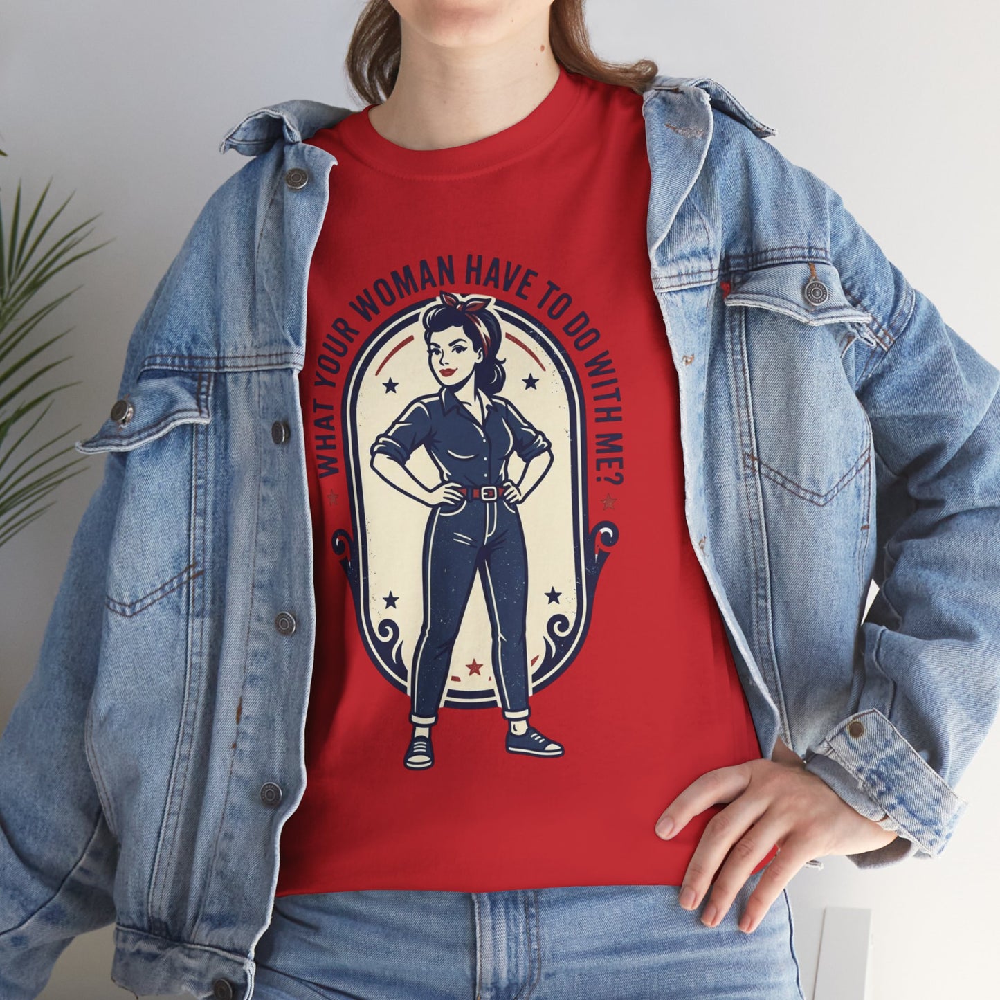 'What Your Woman Have To Do With Me?' Retro Pin-Up Graphic Tee