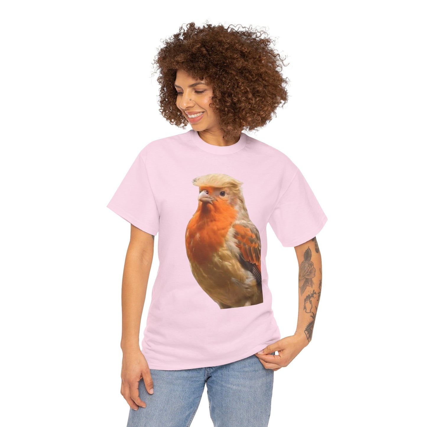Robin Illustration T-Shirt — Cute Red-Breast Bird Graphic Tee