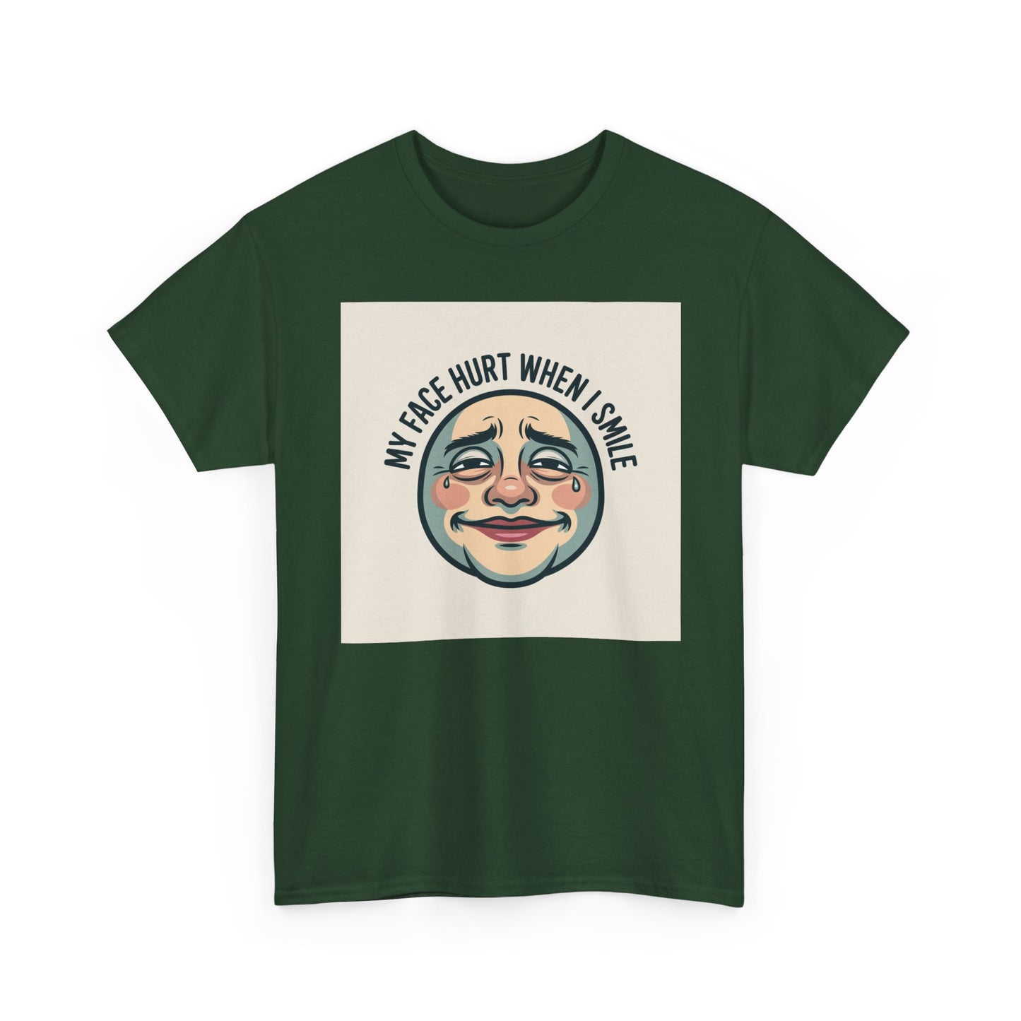 Graphic Tee — “My Face Hurt When I Smile” Vintage Sad Clown Laughing Design