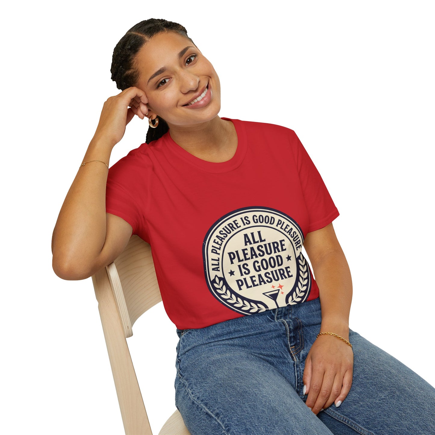 "All Pleasure Is Good Pleasure" Vintage Badge Tee