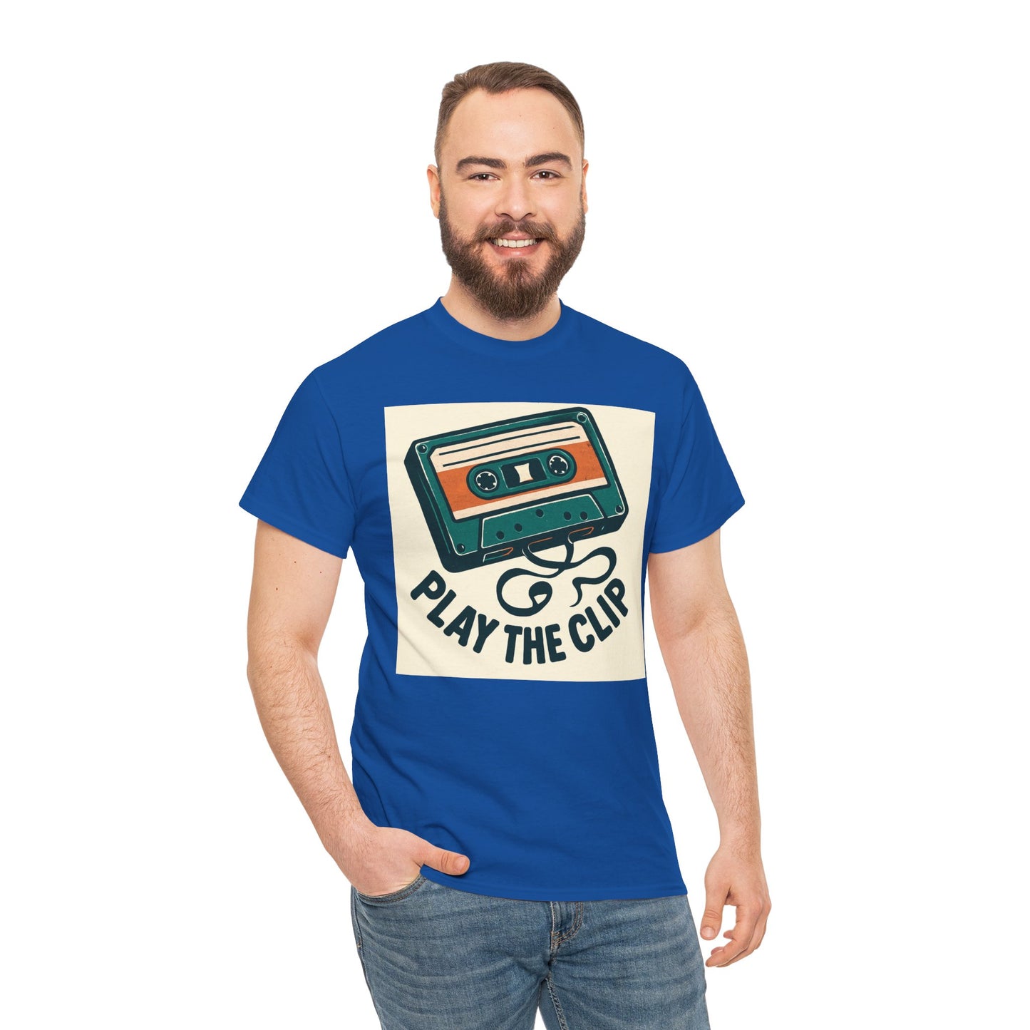 Cassette Tape 'Play the Clip' T-Shirt — Retro Music Tee Printify
