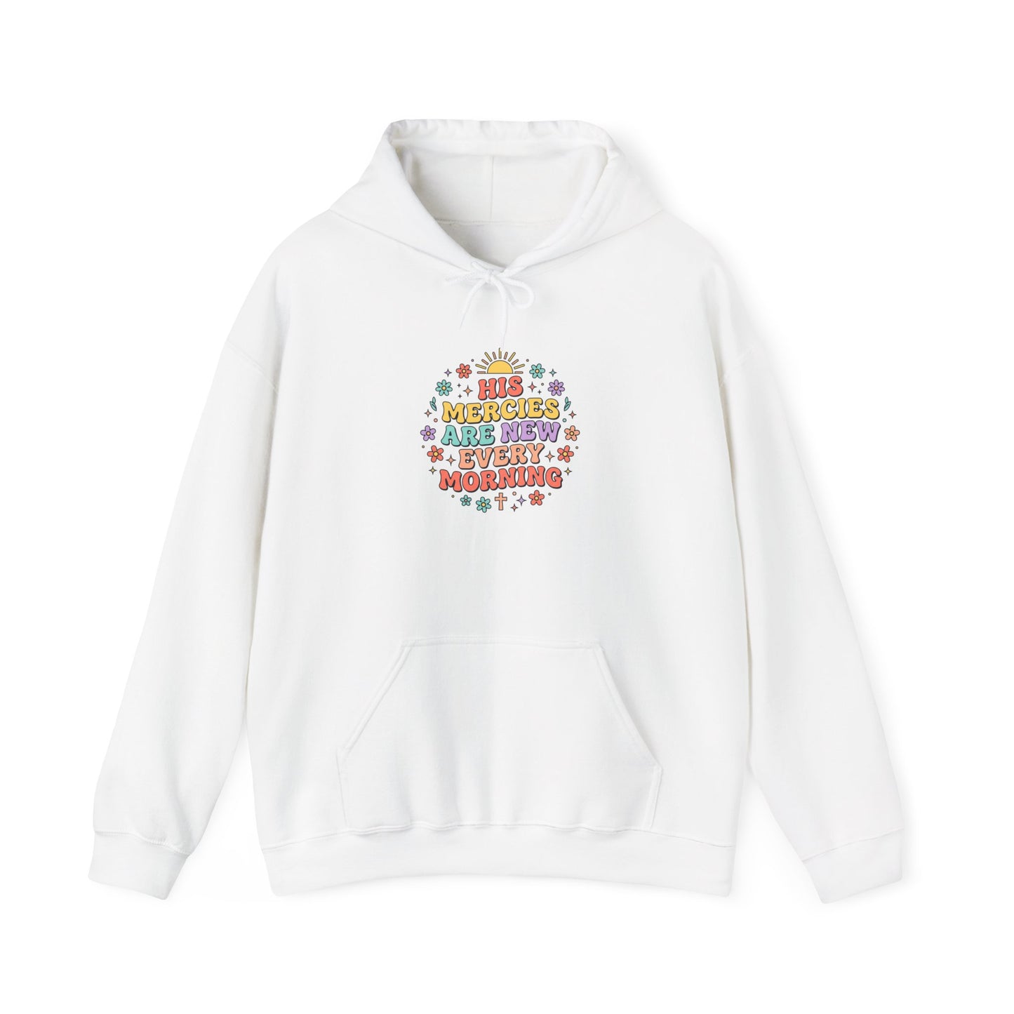 Uplifted Faith Floral Scripture Hoodie | Christian Encouragement, Pastel Groovy