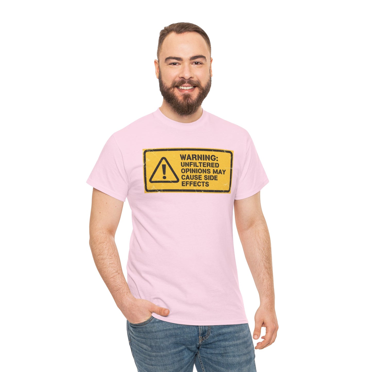 T-Shirt — "Warning: Unfiltered Opinions May Cause Side Effects" Graphic Tee