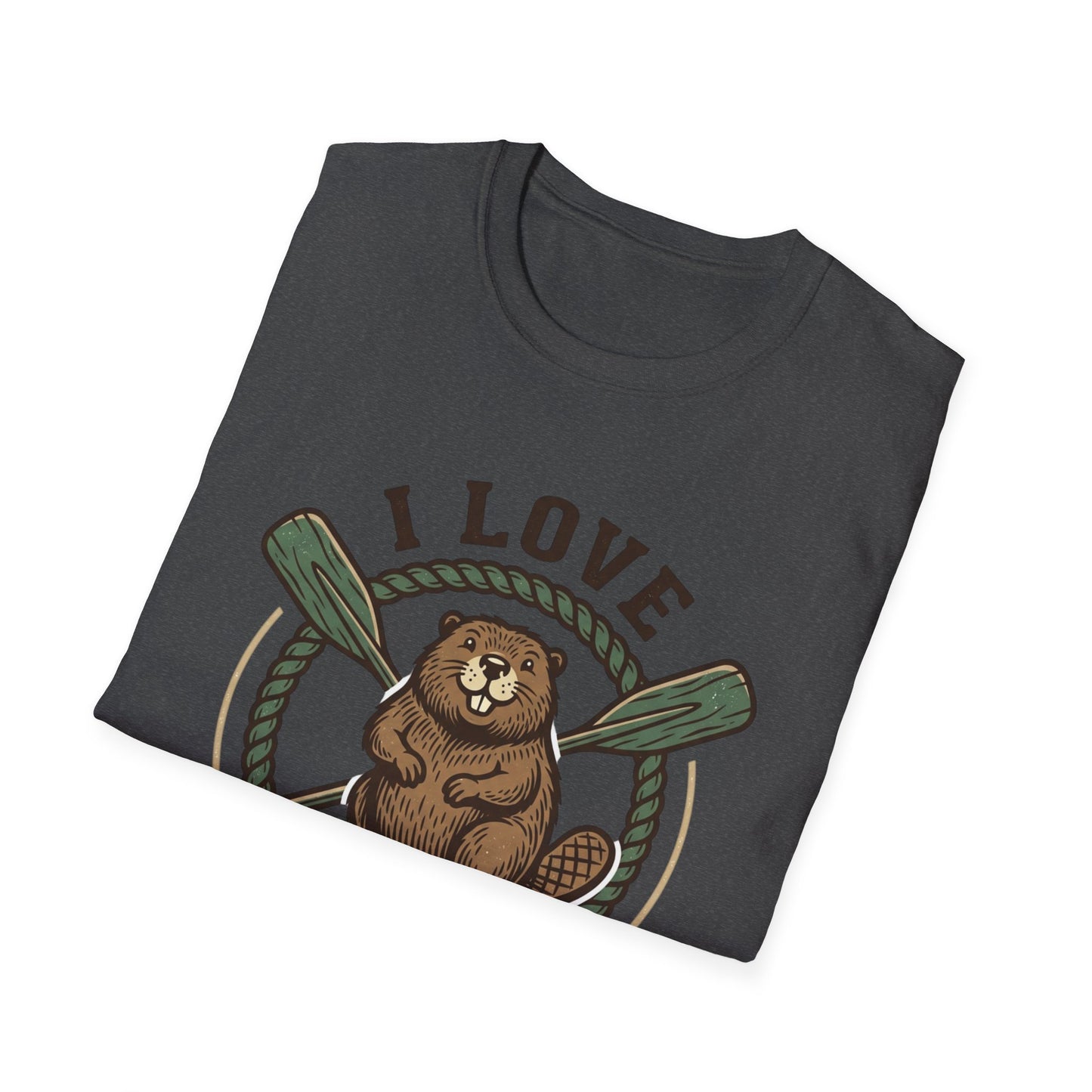 I Love Beavers T-Shirt — Cute Vintage Beaver Graphic Tee with Oars
