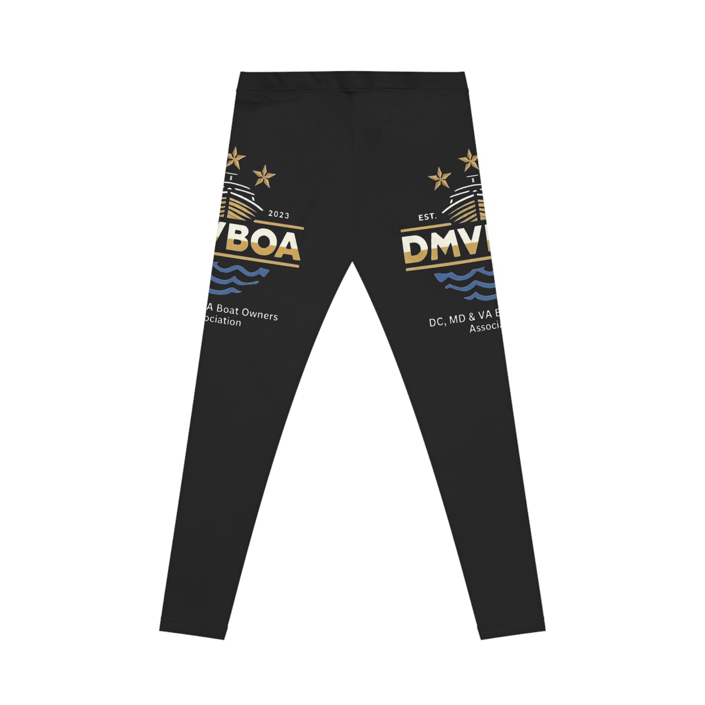DMV Boat Owners Association Leggings — Women's Casual Black Nautical Leggings
