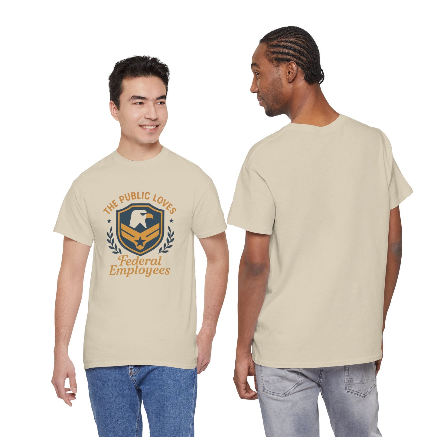 Federal Employees Tee – “The Public Loves Federal Employees” Patriotic Badge Shirt