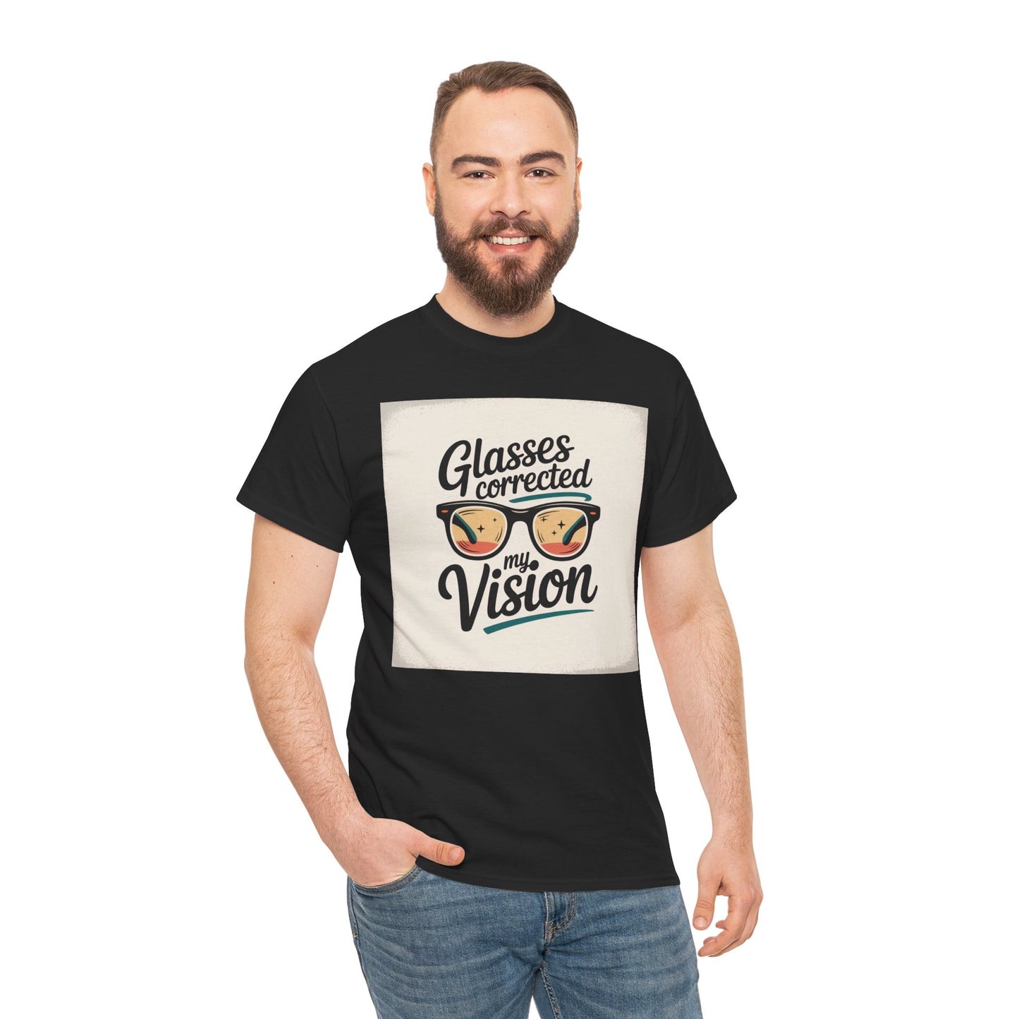T-Shirt — "Glasses Corrected My Vision" Retro Eyewear Graphic Tee