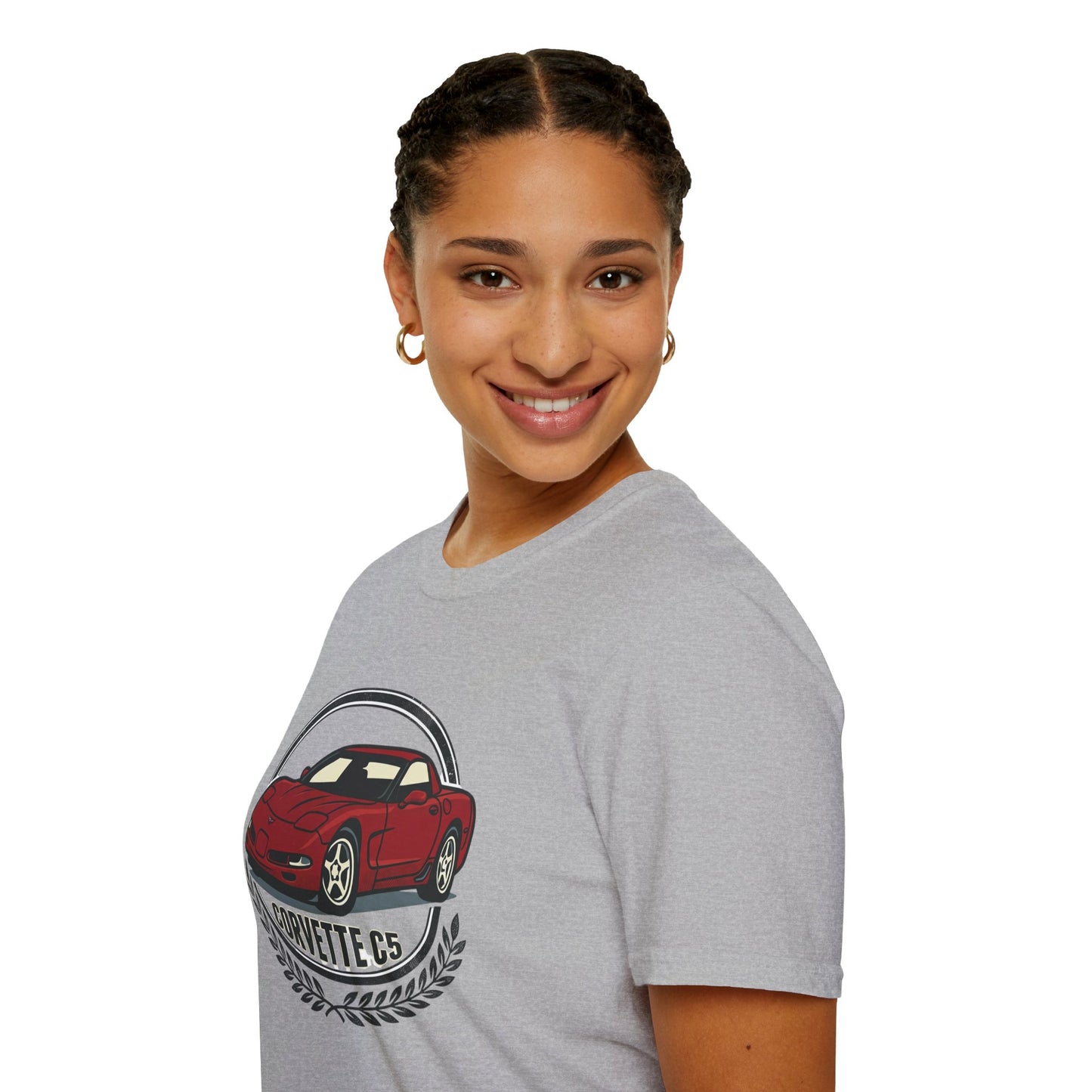 Corvette C5 T-Shirt – Classic Red Sports Car Crewneck for Car Enthusiasts