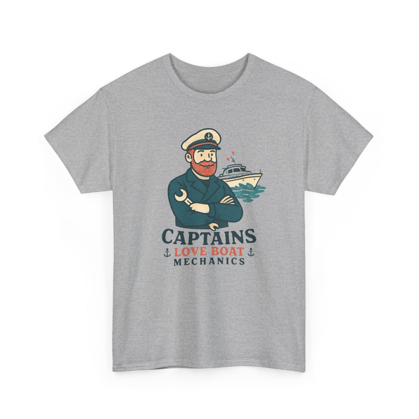 Captain Mechanics T‑Shirt — "Captains Love Boat Mechanics" Nautical Crew Tee
