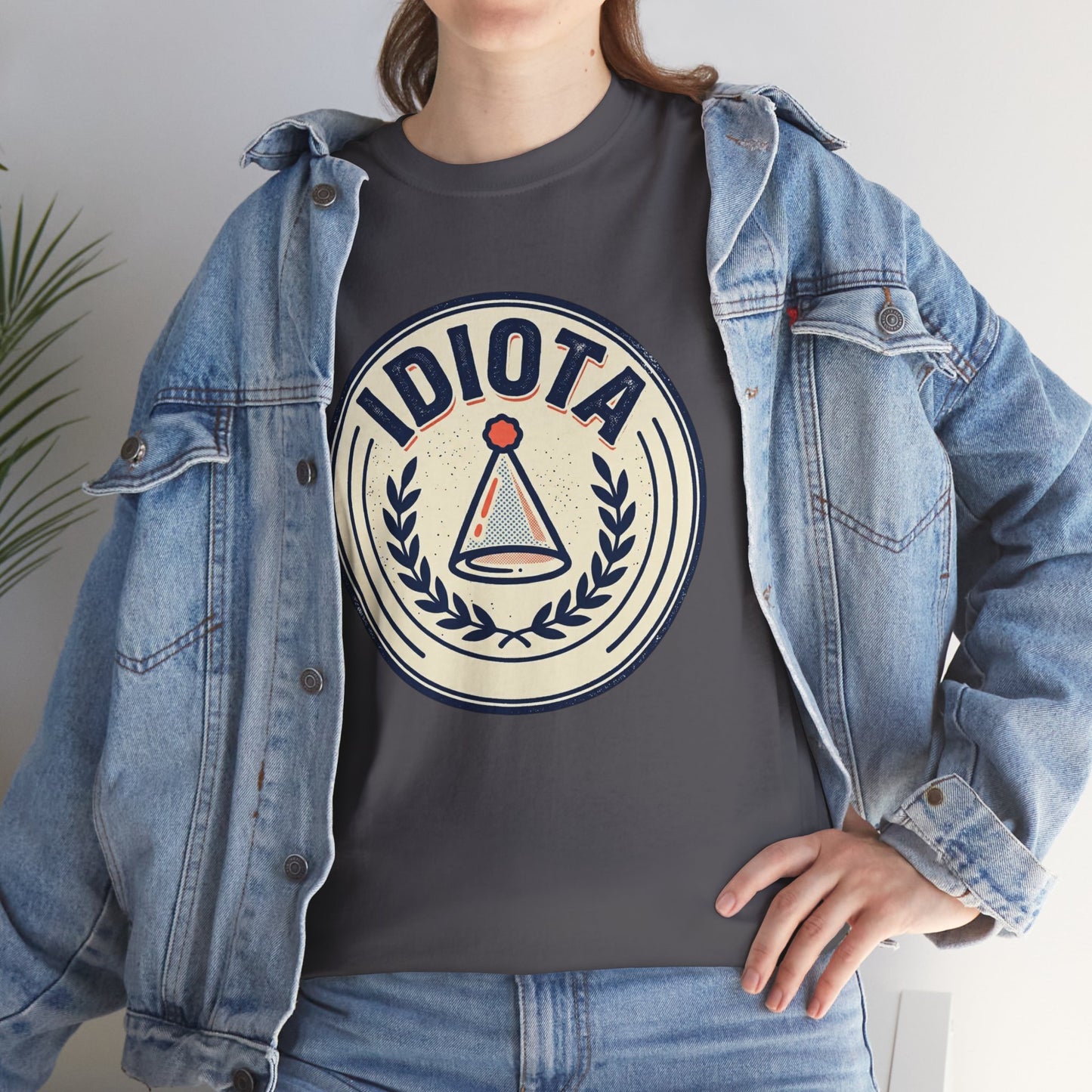 Idiota Crest T-Shirt — Vintage Emblem Graphic Tee