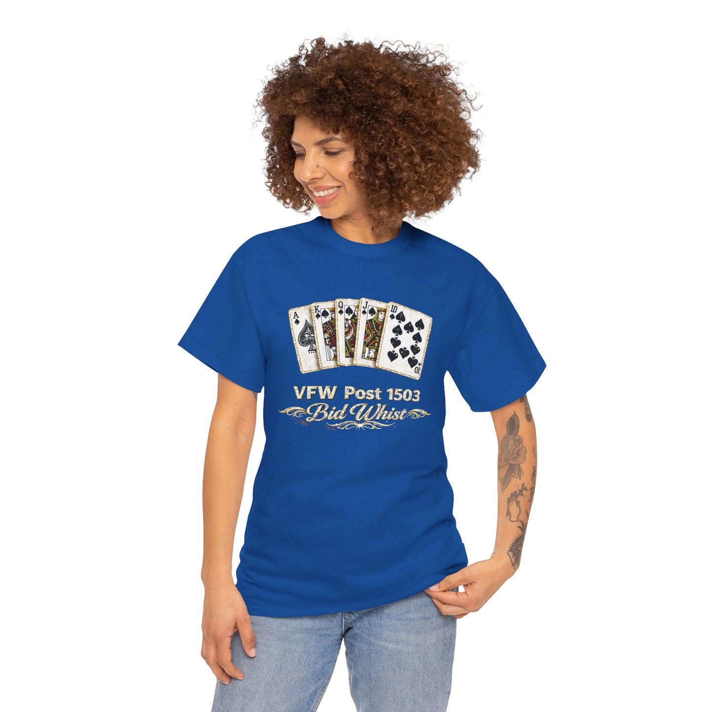 Veterans VFW Poker Night Tee – "VFW Post 1503" Playing Cards Design
