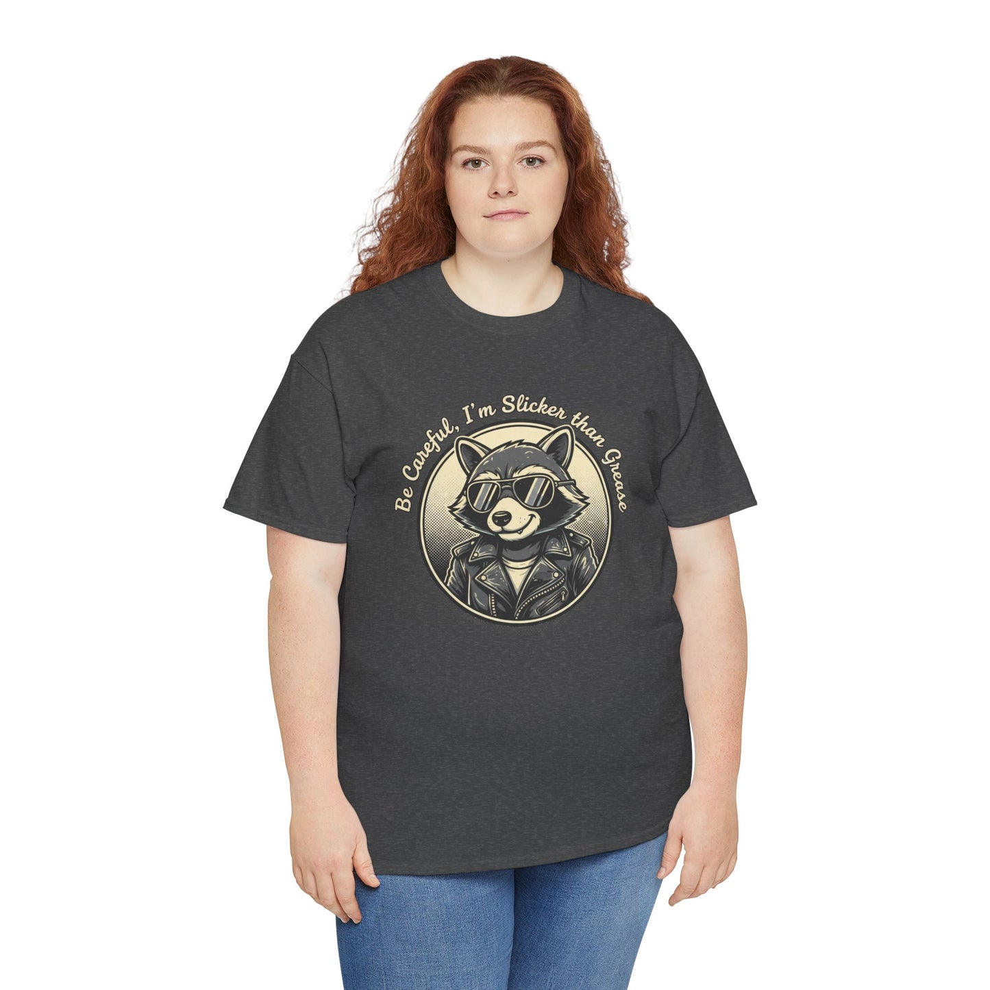 Raccoon Detective Graphic Tee — "Be Careful I’m Watching Your Snacks" Vintage Badge T-Shirt