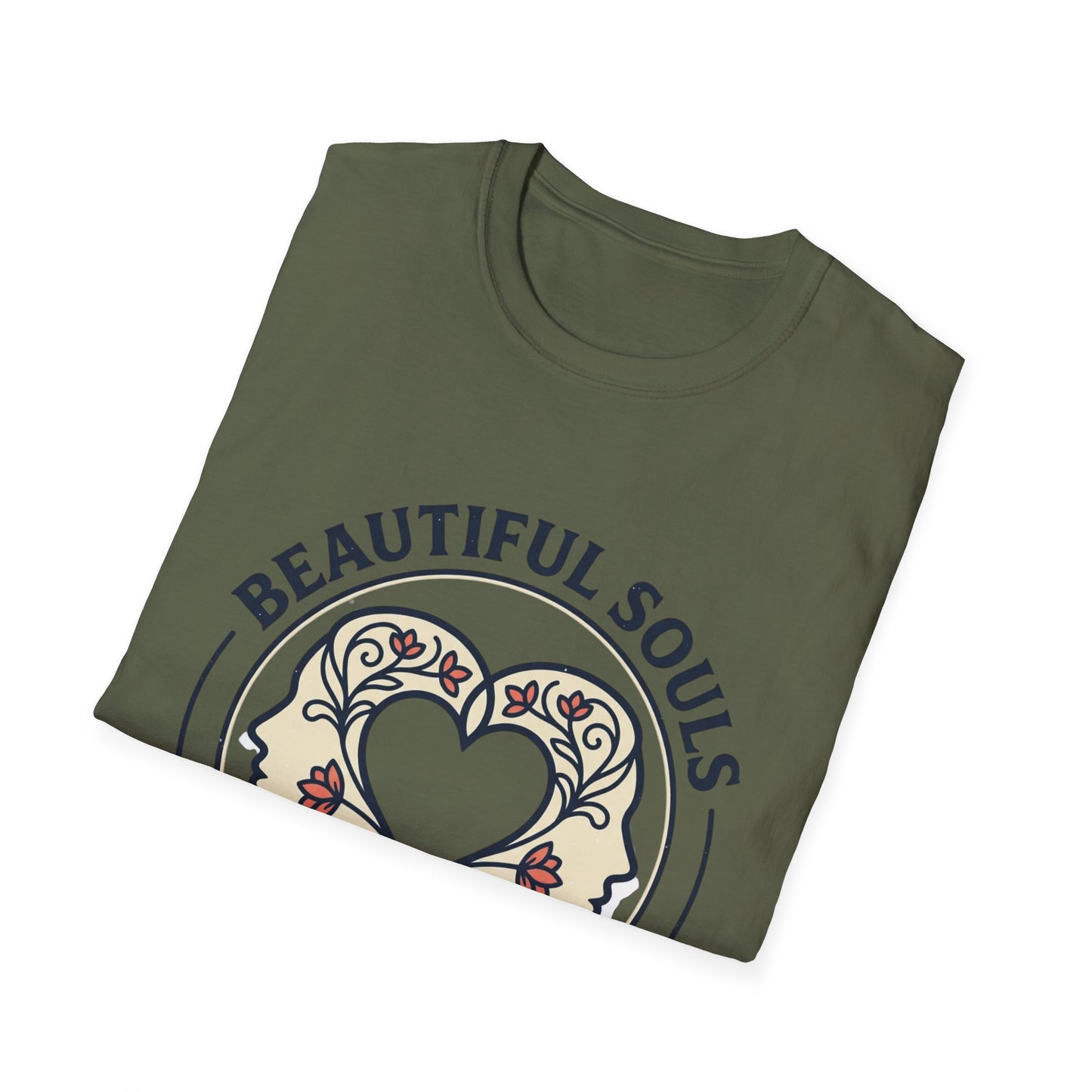 Beautiful Souls Graphic T-Shirt — "Beautiful Souls" Heart Floral Tee