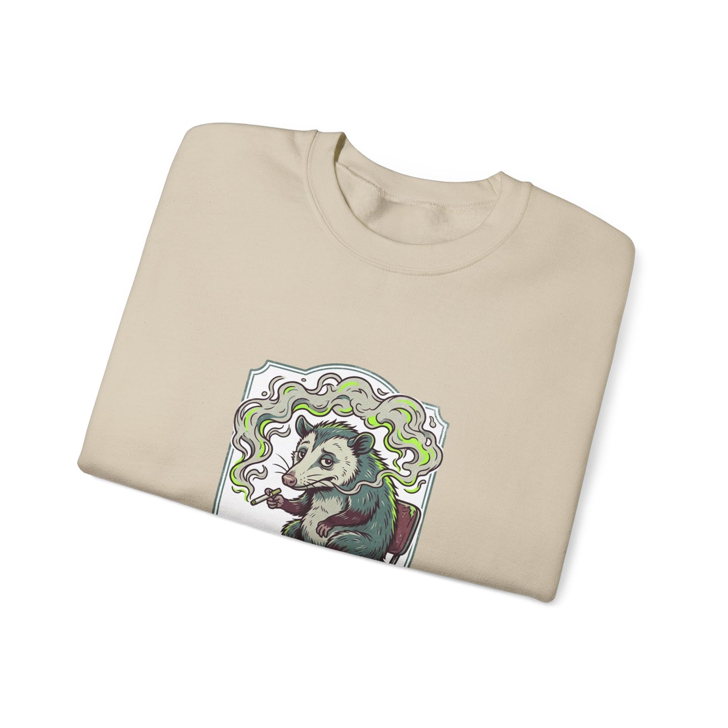 Terrible Life Choices opossum smoking sweatshirt | absurdist animal, ironic alt meme