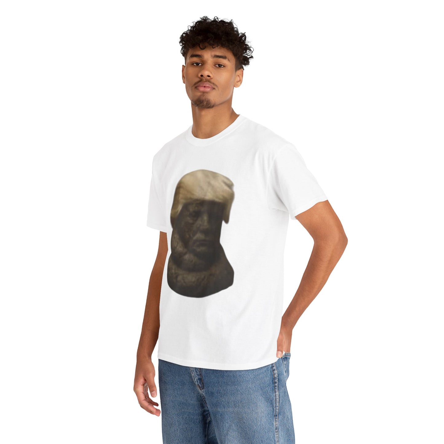 Graphic Tee — Bronze Bust Illustration T‑Shirt