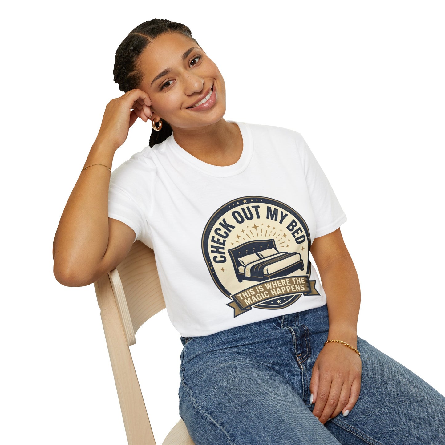 Check Out My Bed T-Shirt – “This Is Where The Magic Happens” Vintage Graphic Tee