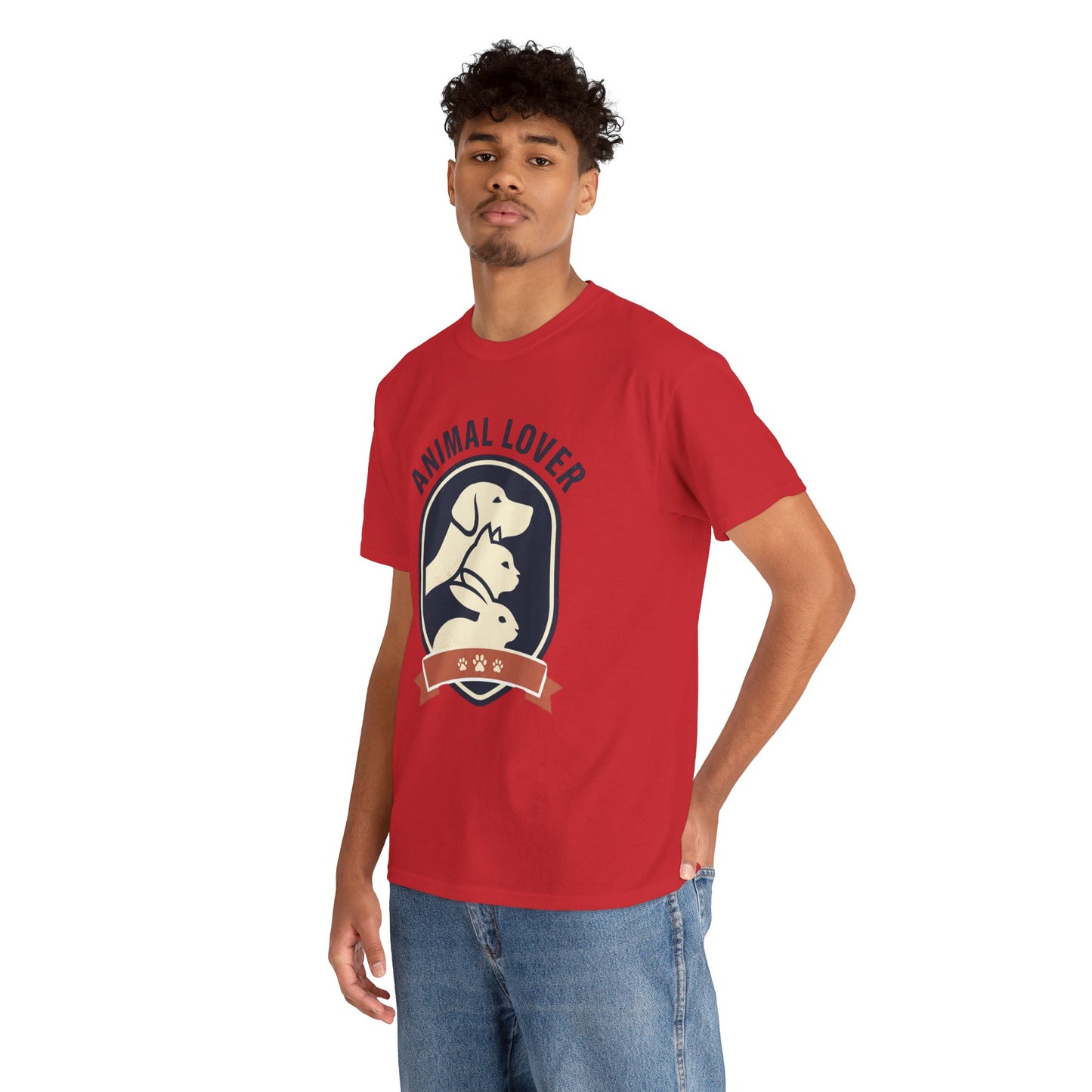 Animal Lover T-Shirt — Retro Pet Badge Tee (Dogs & Cats)