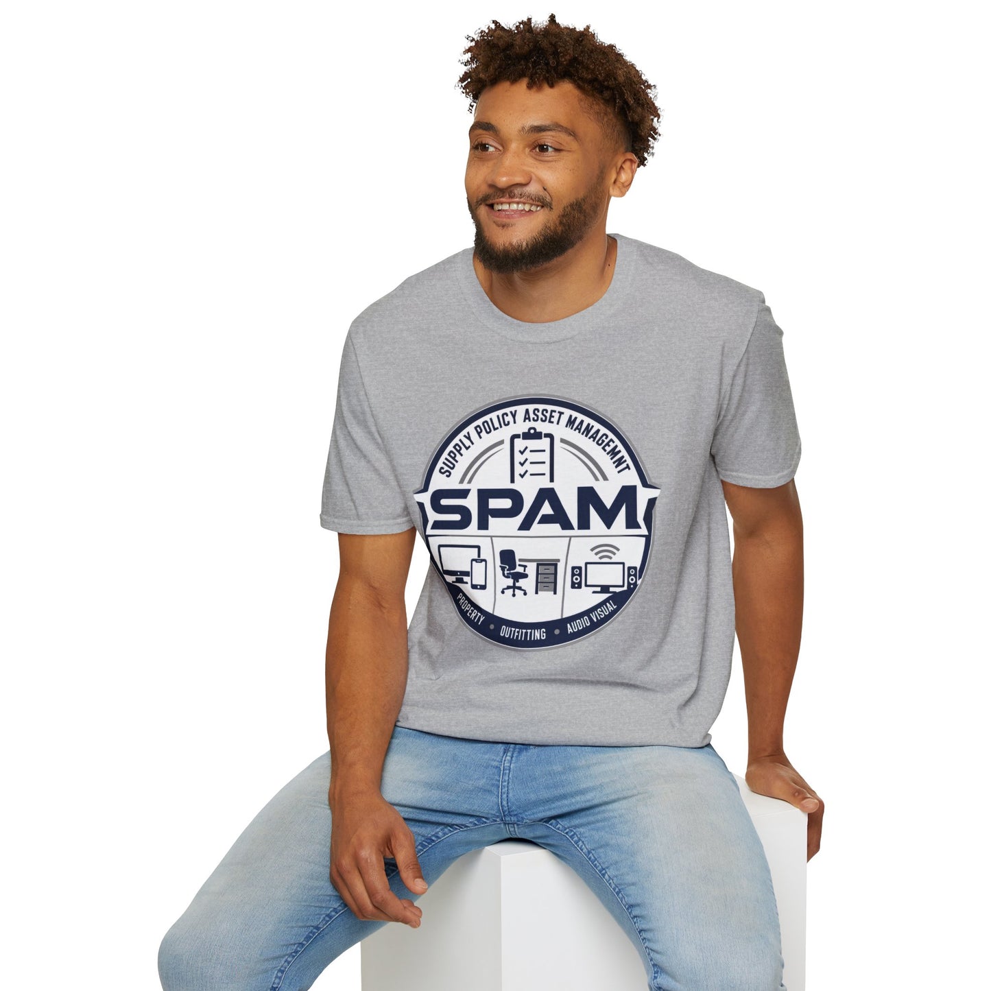 SPAM Supply Policy Asset Management T-Shirt — Logistics/ IT / Admin Graphic Tee