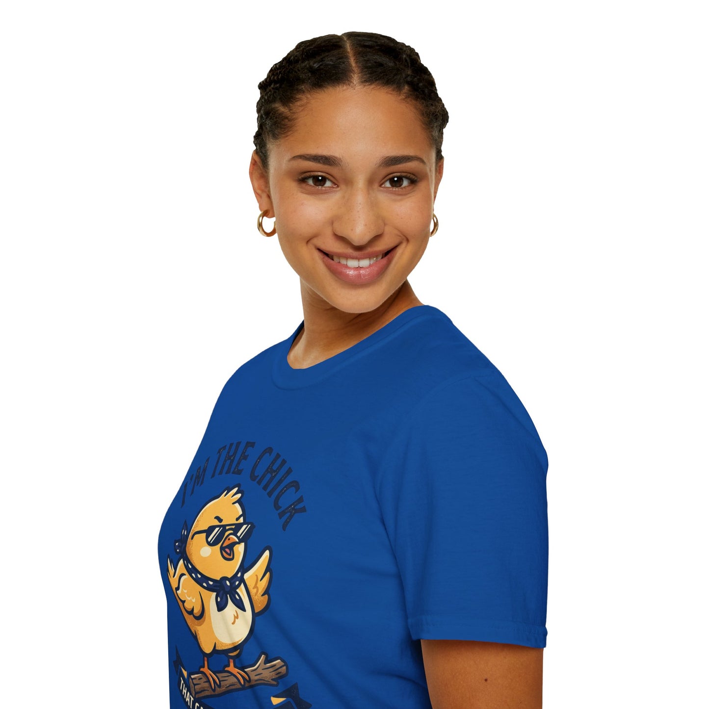 I’m the Chick That Can Take a Stick T-Shirt — Cute Tough Chick Graphic Tee Printify