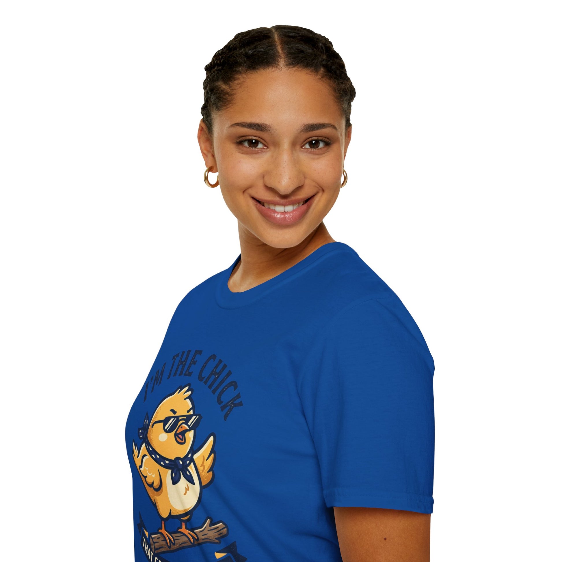 I’m the Chick That Can Take a Stick T-Shirt — Cute Tough Chick Graphic Tee Printify