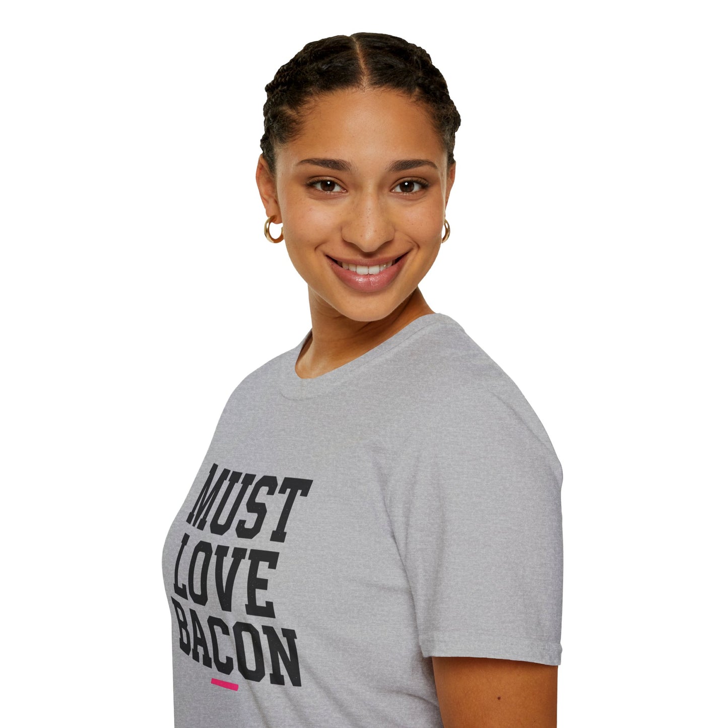 Must Love Bacon T-Shirt — Funny Food Lover Tee for Bacon Fans