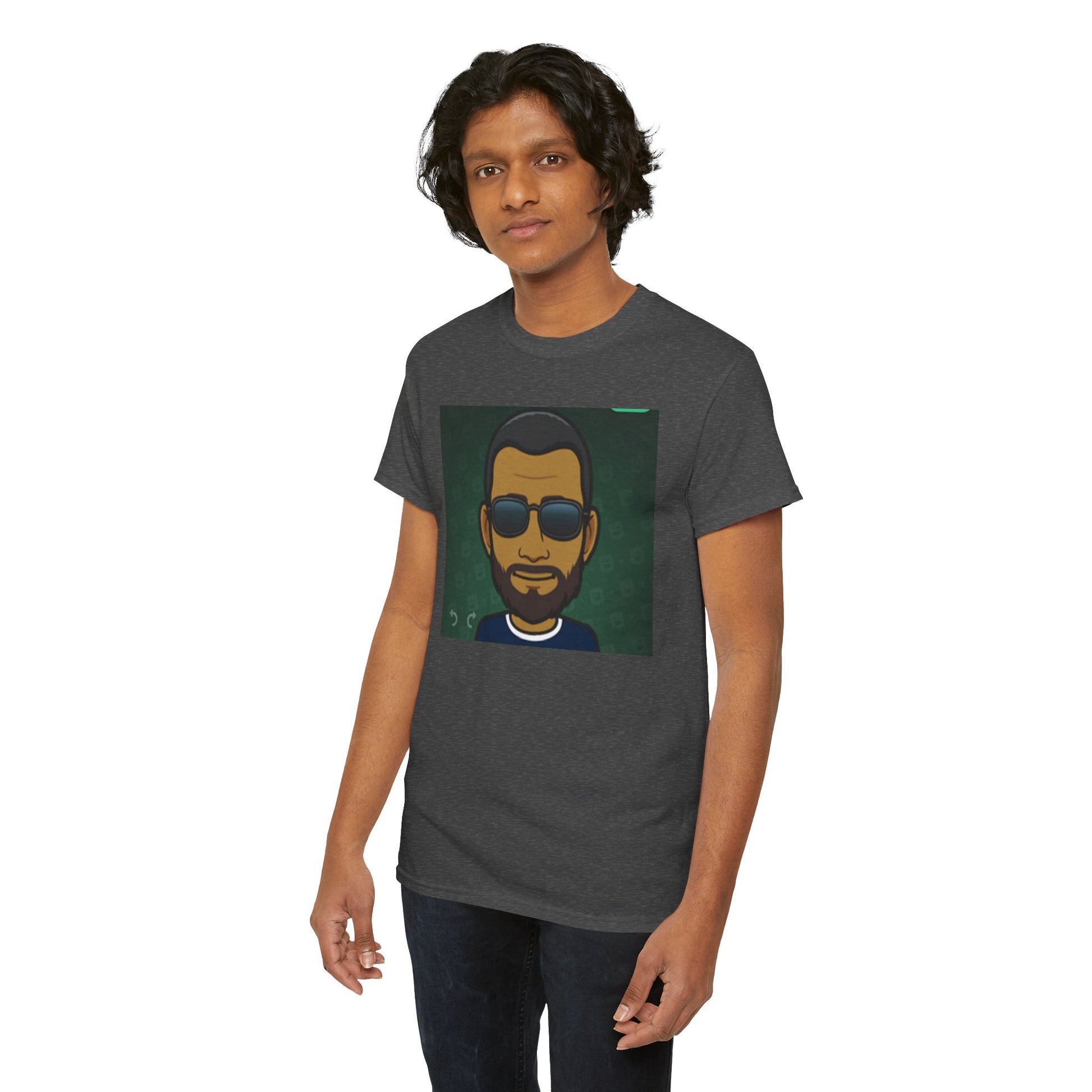 Bitmoji Portrait Tee — Cool Sunglasses Avatar Graphic T-Shirt Printify