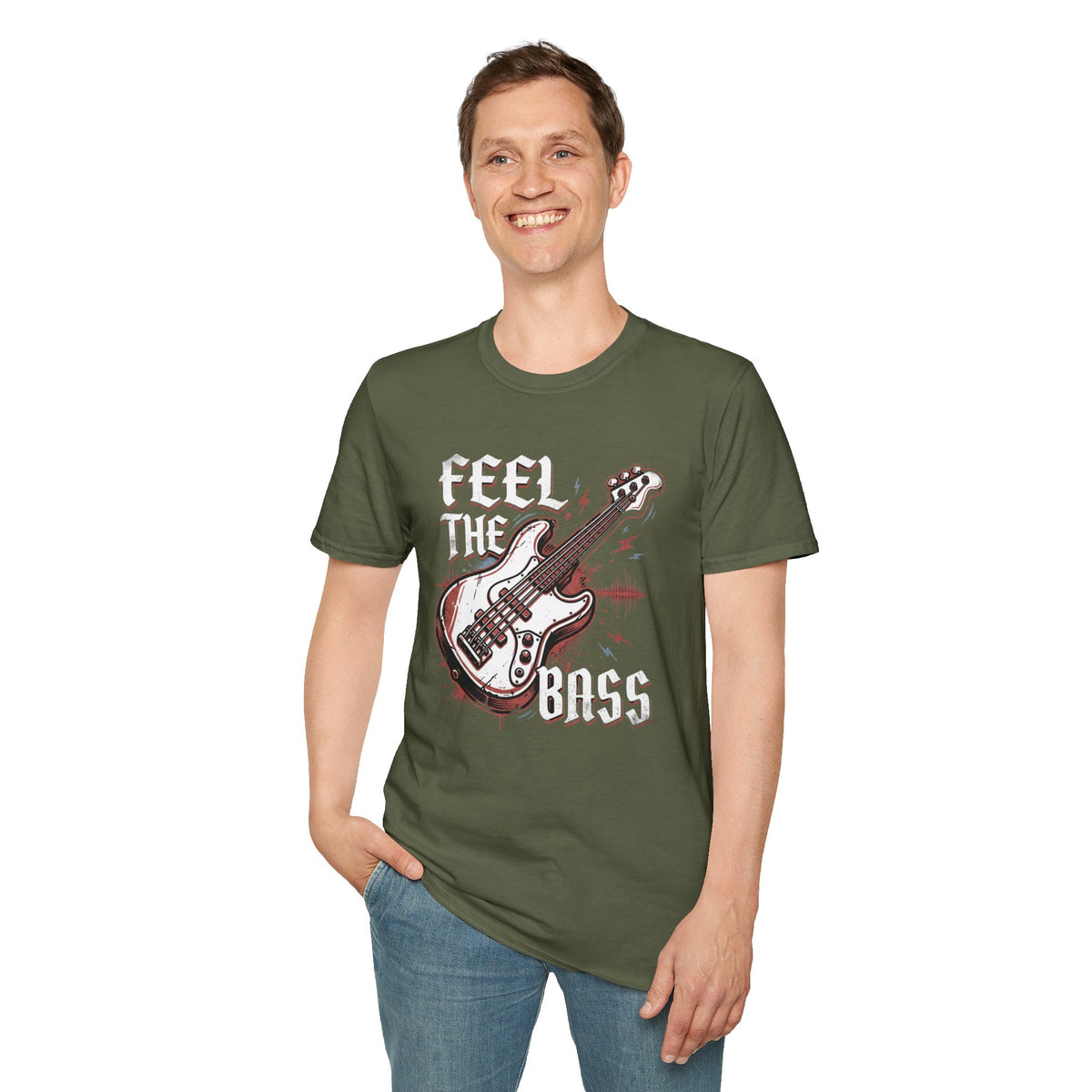 Bass Guitar Graphic T-Shirt — Rock Music Tee ("Bass Player")