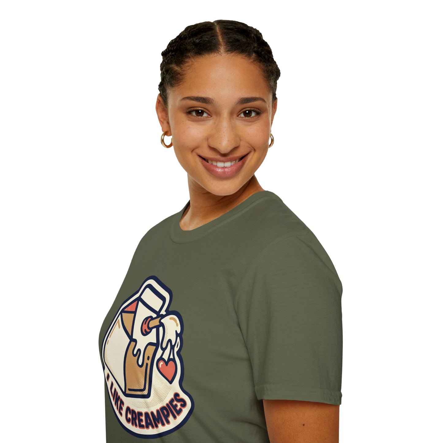 Cream Pie Cartoon T-Shirt — "I Like Creampies" Retro Milk Carton Graphic Tee