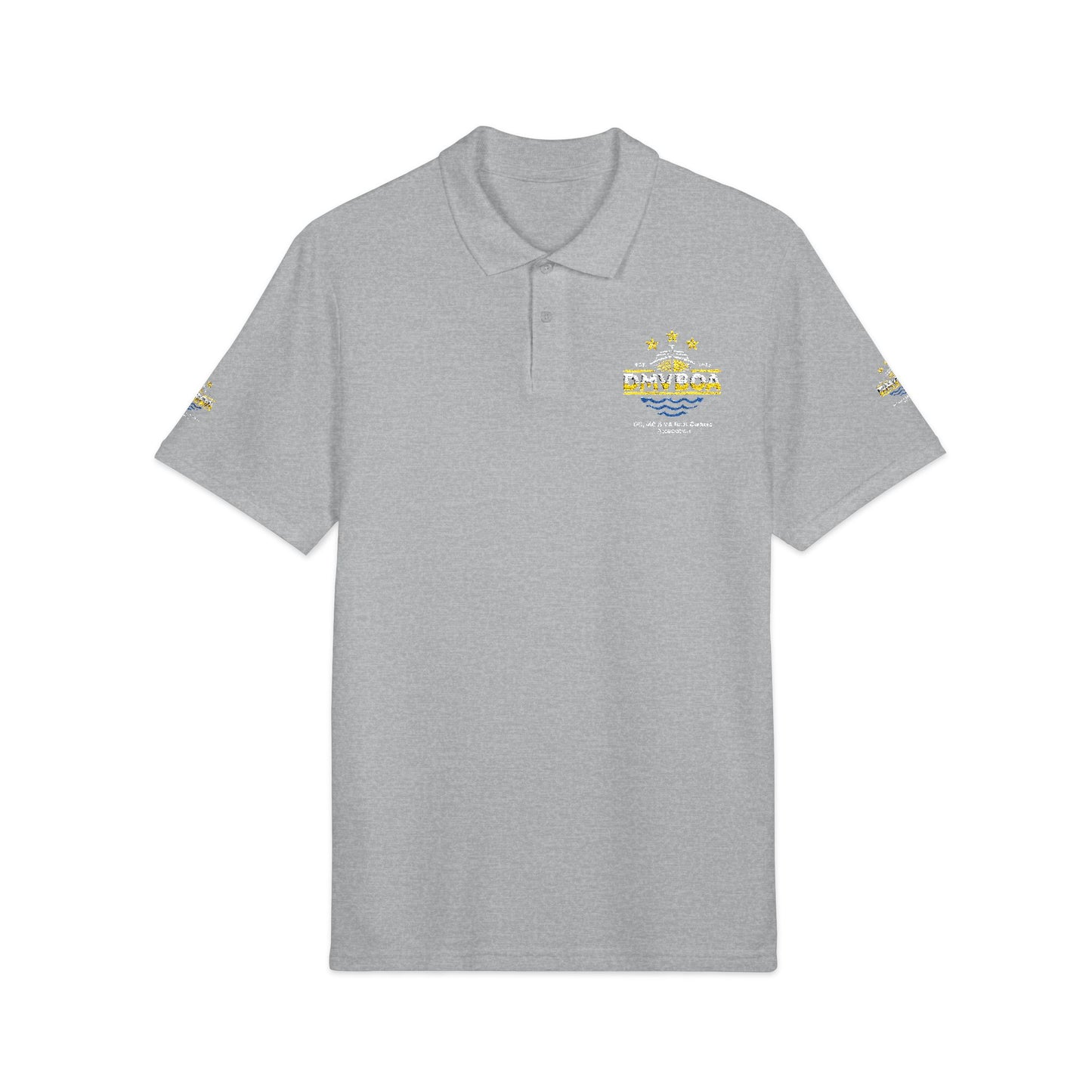 Unisex Pique Polo Shirt (Embroidery) Front and Back