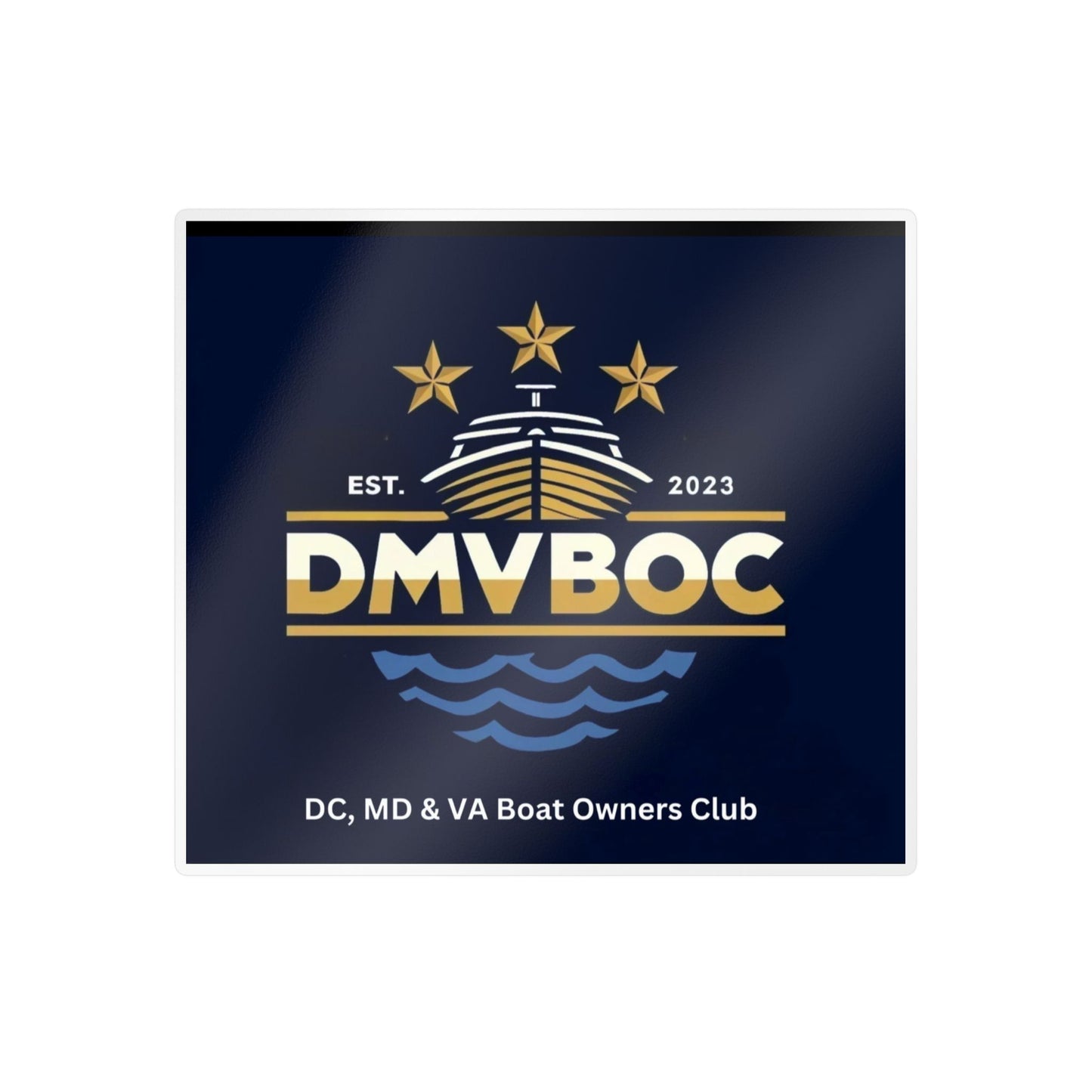DMVBOC Boat Club Kiss-Cut Vinyl Sticker — DC MD VA Boat Owners Club Logo Decal