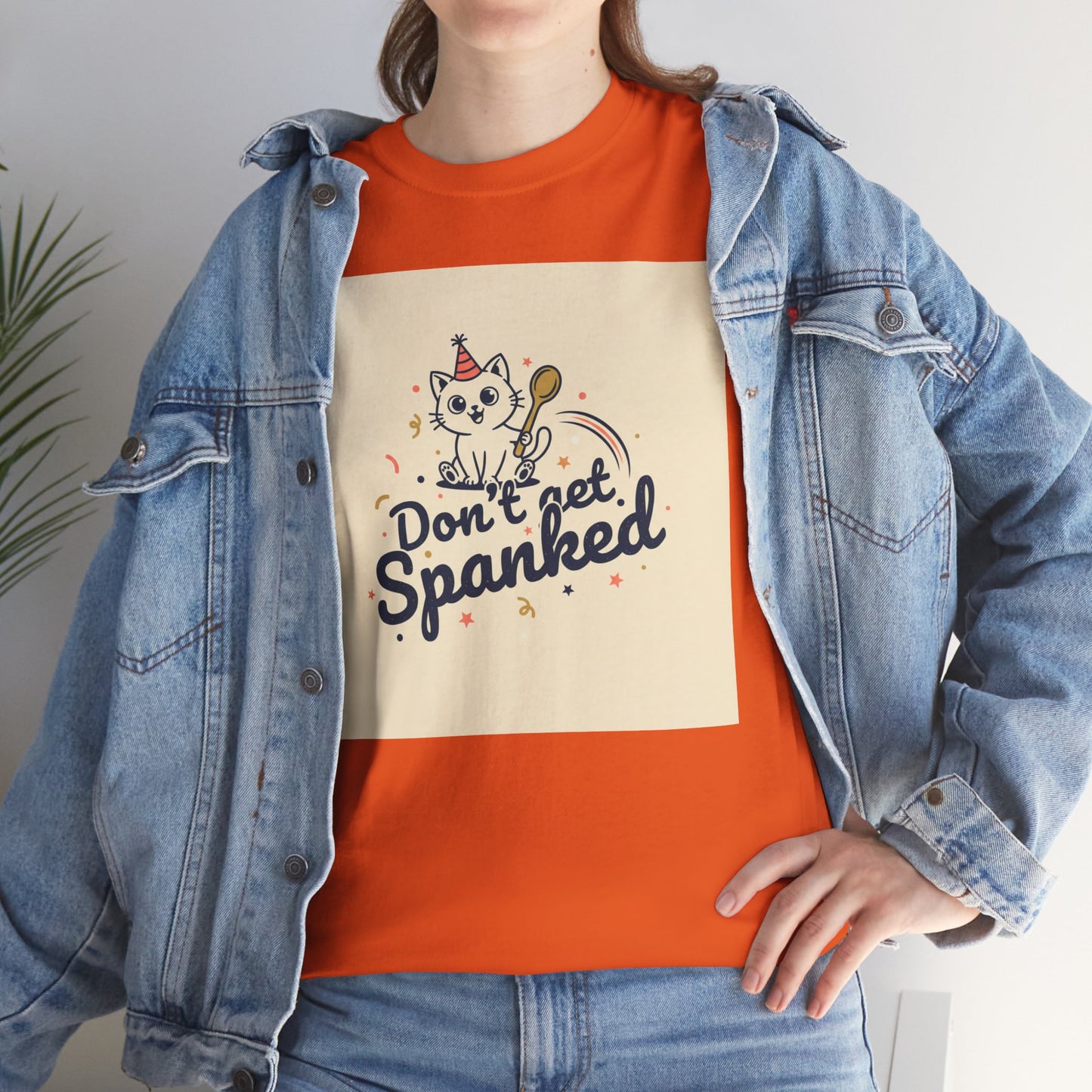 Don’t Get Spanked Cat Tee — Cute Retro Kitten Graphic T-Shirt Printify