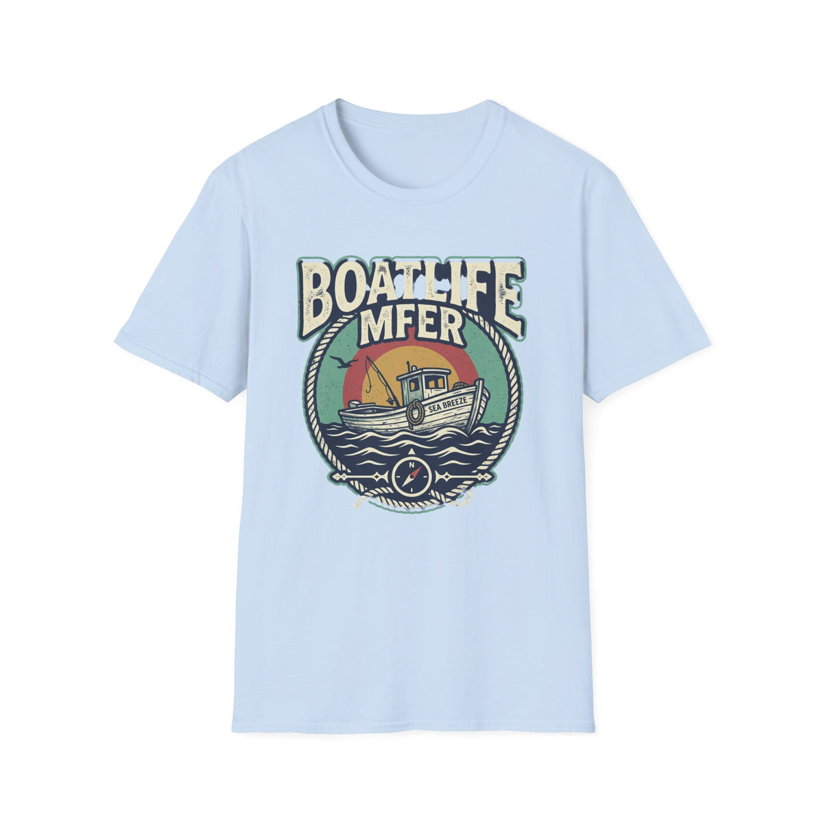 Boat Life T-Shirt – Vintage Fishing Boat Graphic 'Boat Life MFER' Tee