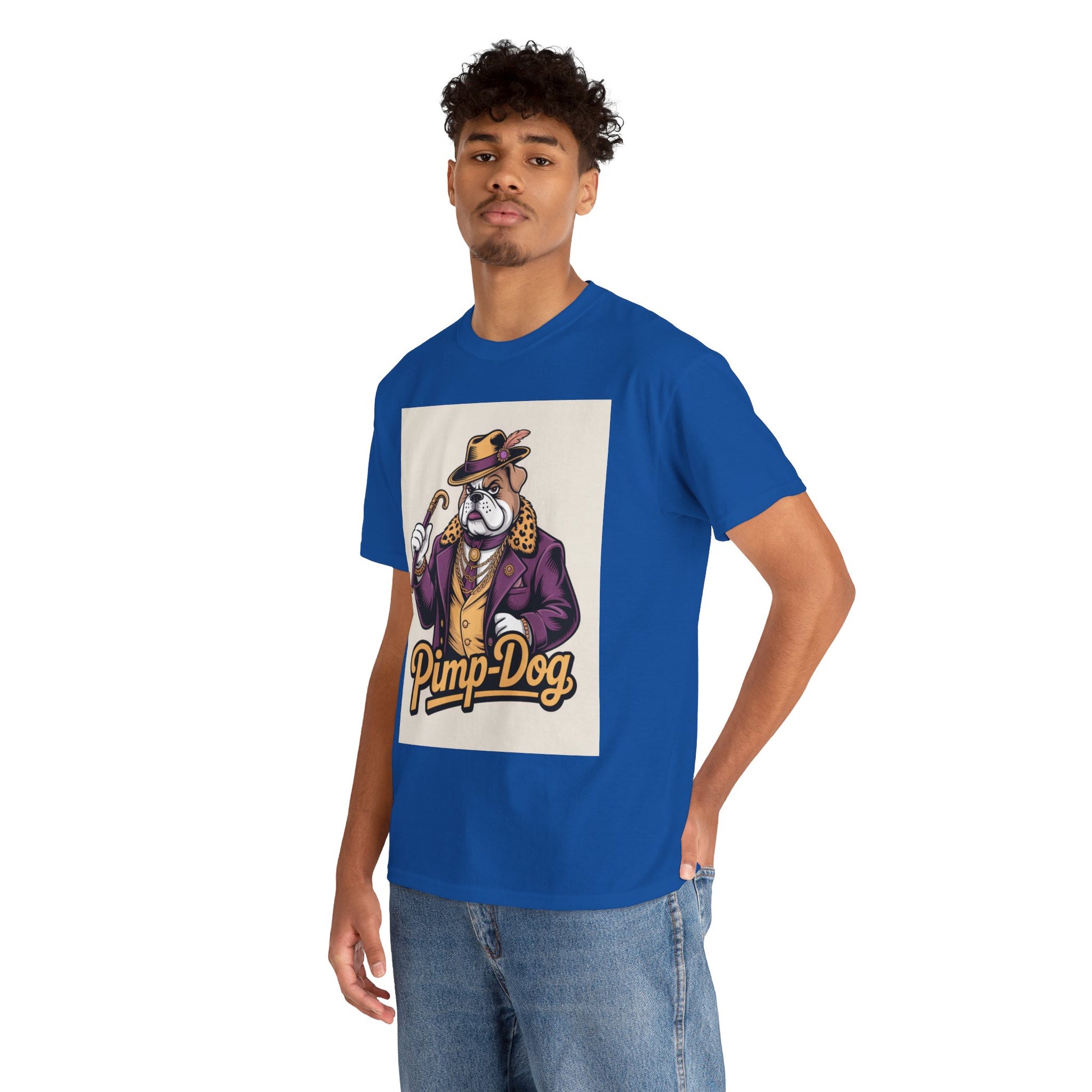 Pimp-Dog Graphic Tee — Retro Bulldog Character Shirt Printify